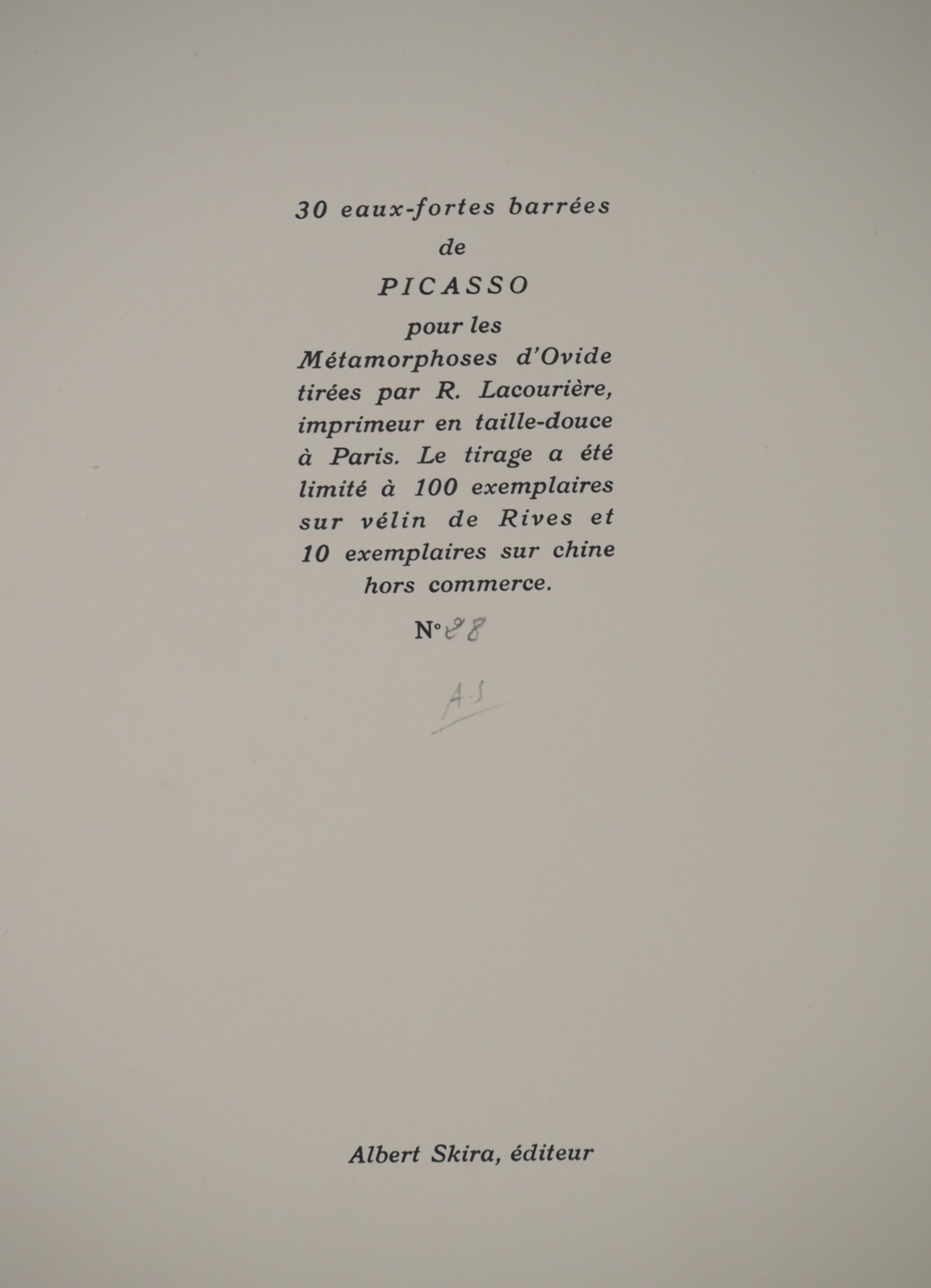 Métarmorphoses d'Ovide, trois fragments de tête - Gravure originale (Baer #159) - Print de Pablo Picasso