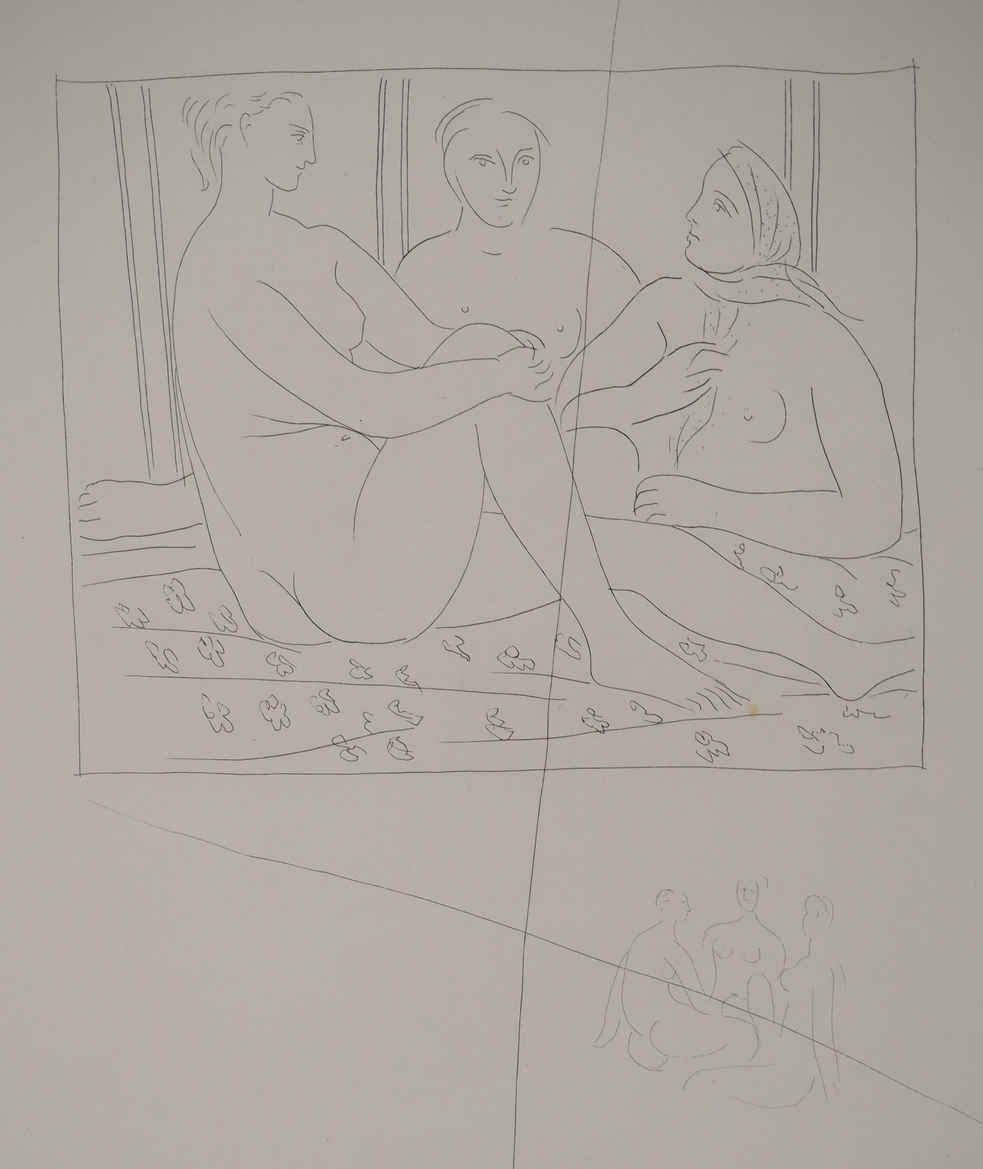 Métarmorphoses d'Ovide, Trois femmes nues - Gravure originale (Baer #149) - Moderne Print par Pablo Picasso