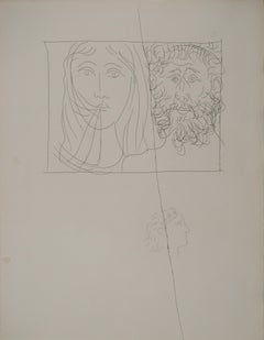 Métarmorphoses d'Ovide, Dos caras - Grabado original (Baer #157)