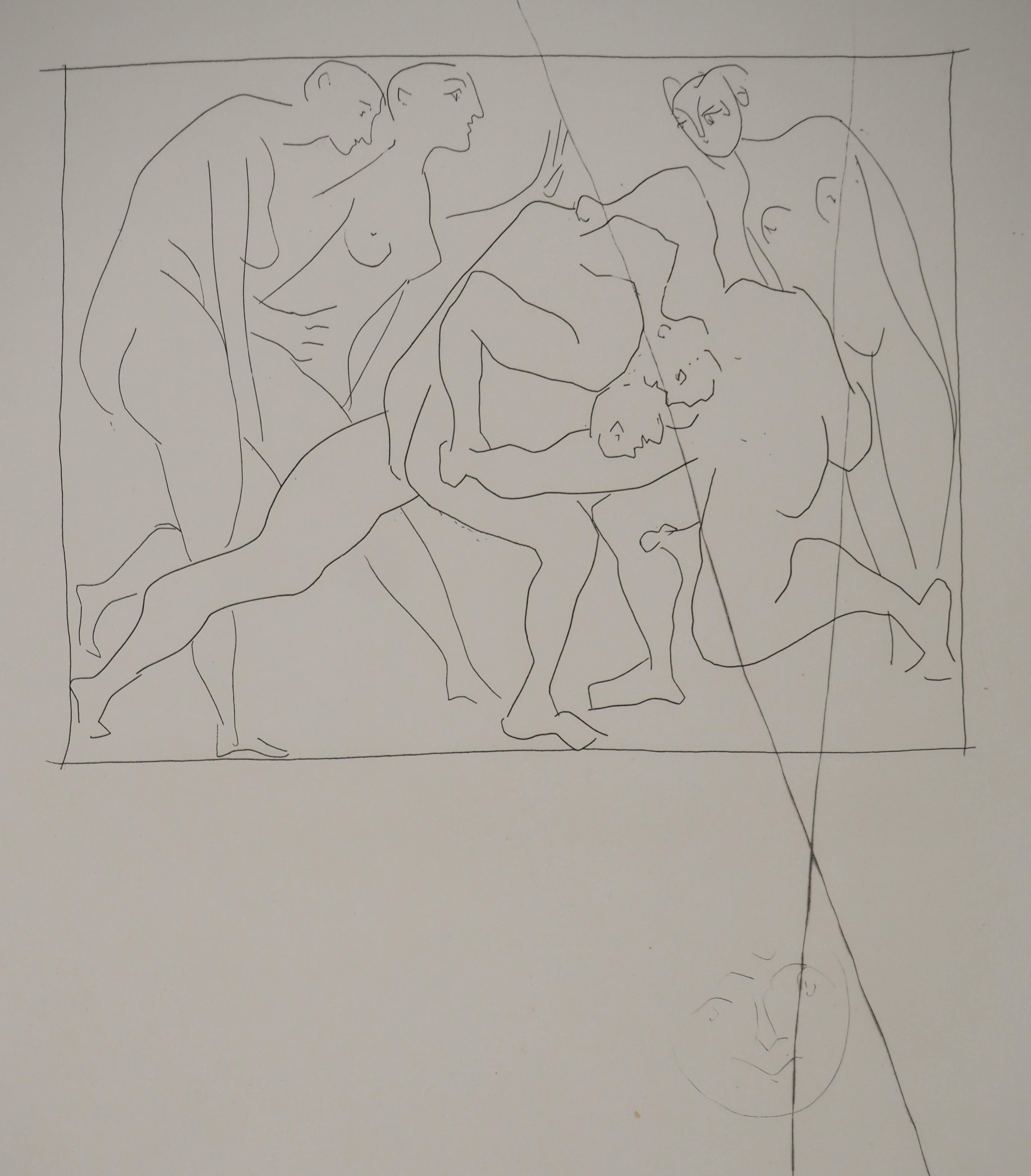 Métarmorphoses d'Ovide, Deux combattants - Gravure originale (Baer #165) - Moderne Print par Pablo Picasso