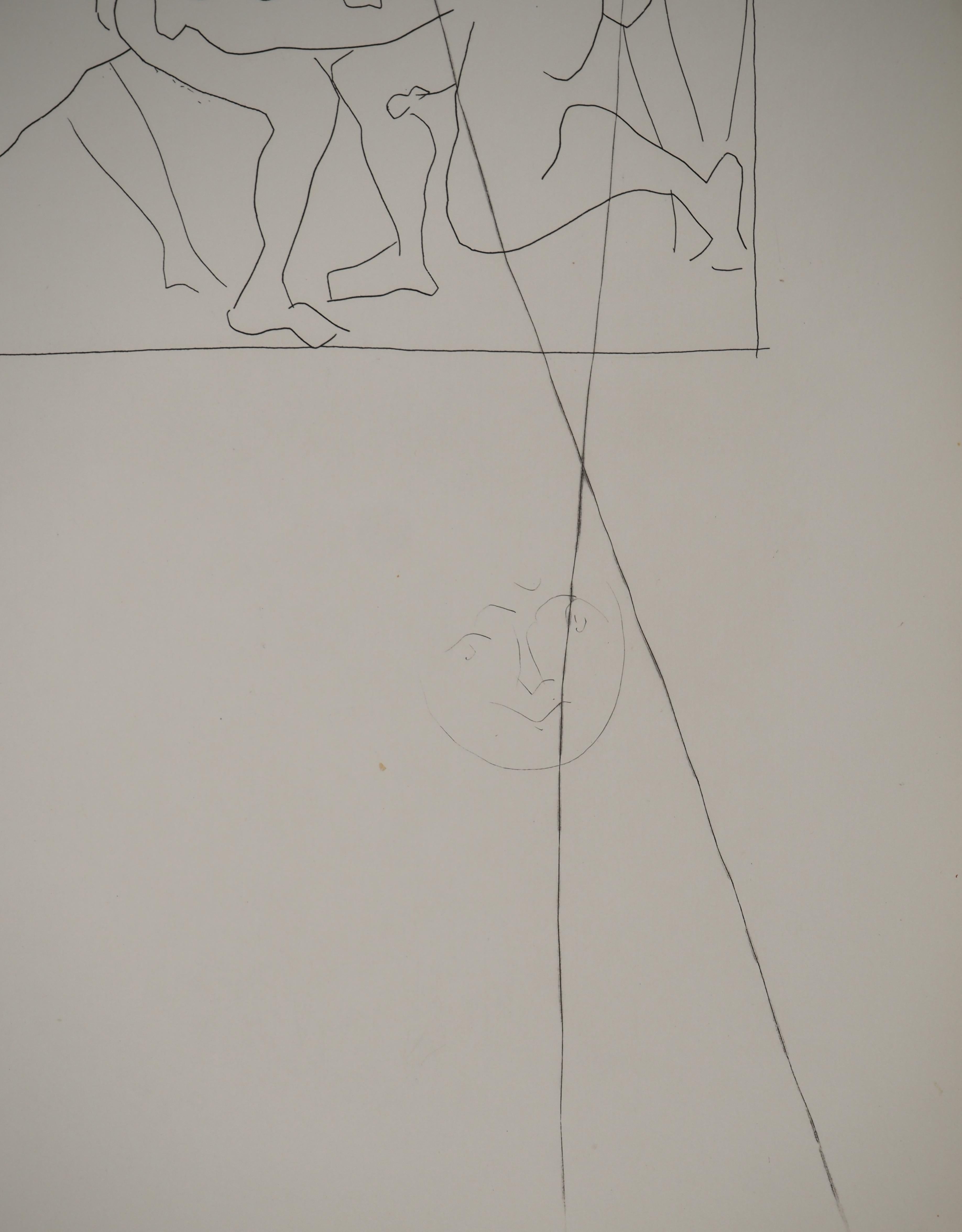Pablo PICASSO
Métarmorphoses d'Ovide, Deux combattants, 1936

Gravure originale (Atelier Lacourière, Paris)
Non signé
Sur vélin BFK Rives 32,5 x 25 cm (12,7 x 9,8 in)

REFERENCES : 
- Catalogue raisonné Bloch #121
- Catalogue raisonné Baer