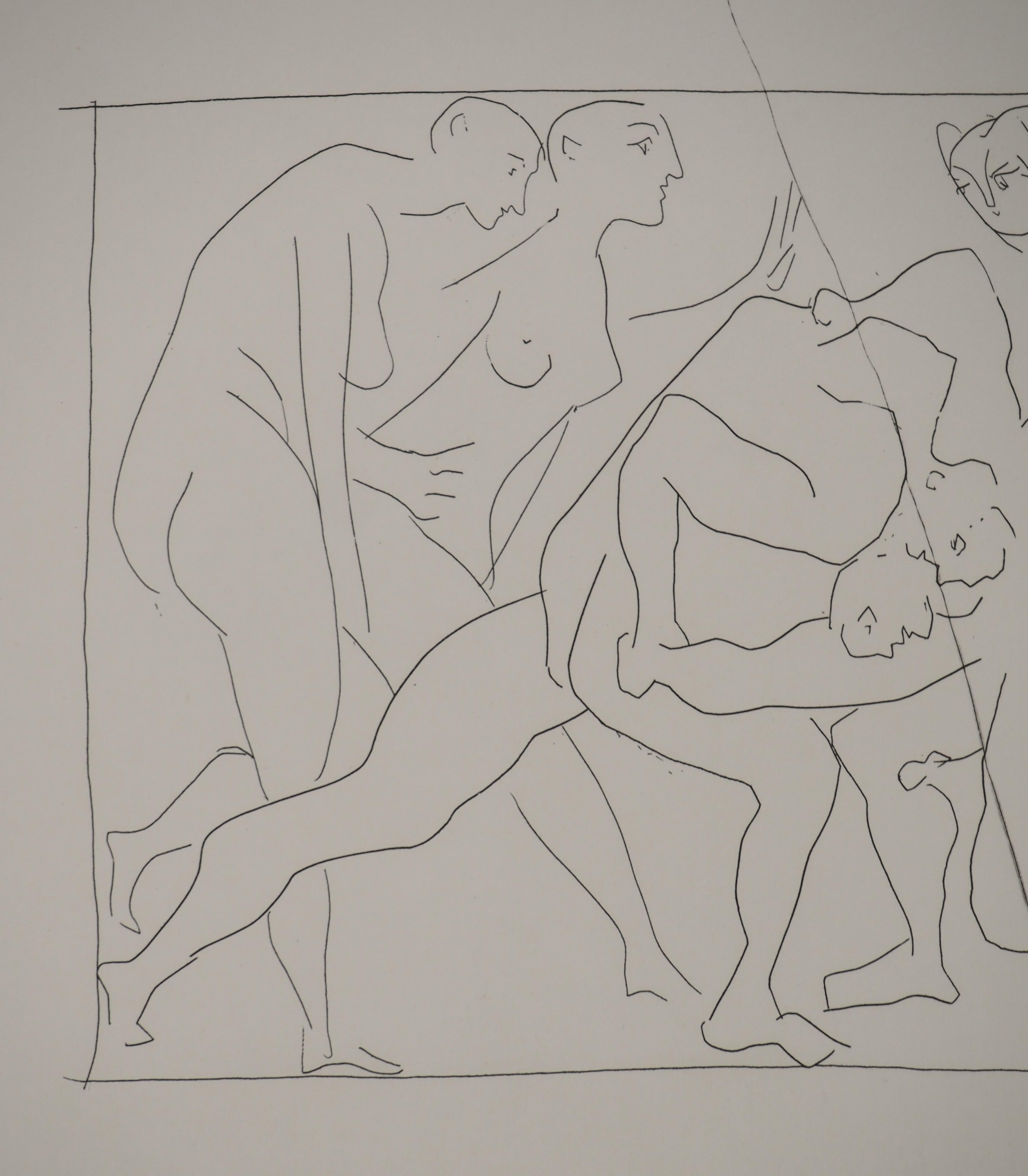 Métarmorphoses d'Ovide, Deux combattants - Gravure originale (Baer #165) en vente 1