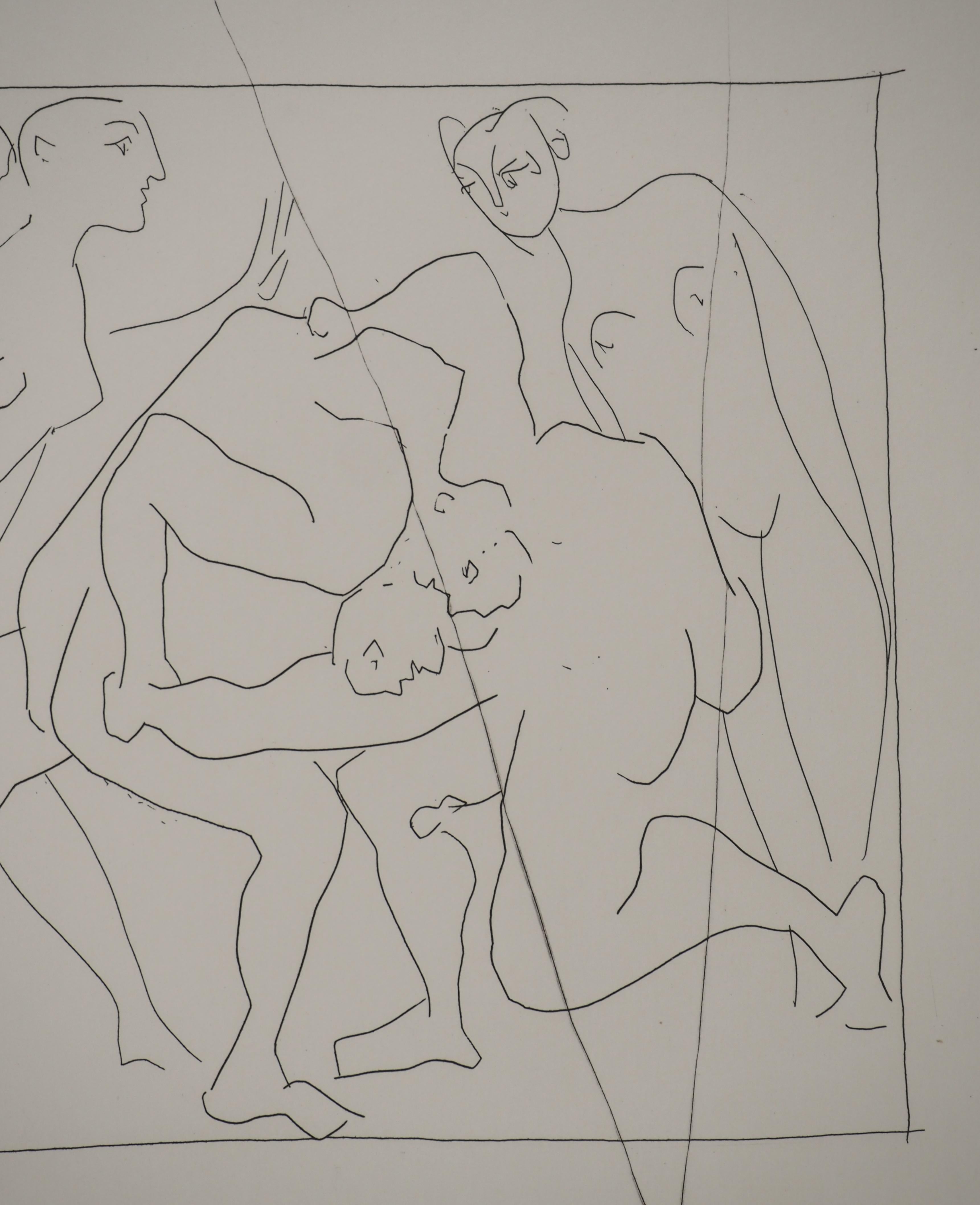 Métarmorphoses d'Ovide, Deux combattants - Gravure originale (Baer #165) en vente 2