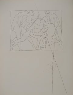 Métarmorphoses d'Ovide, Deux combattants - Gravure originale (Baer #165)