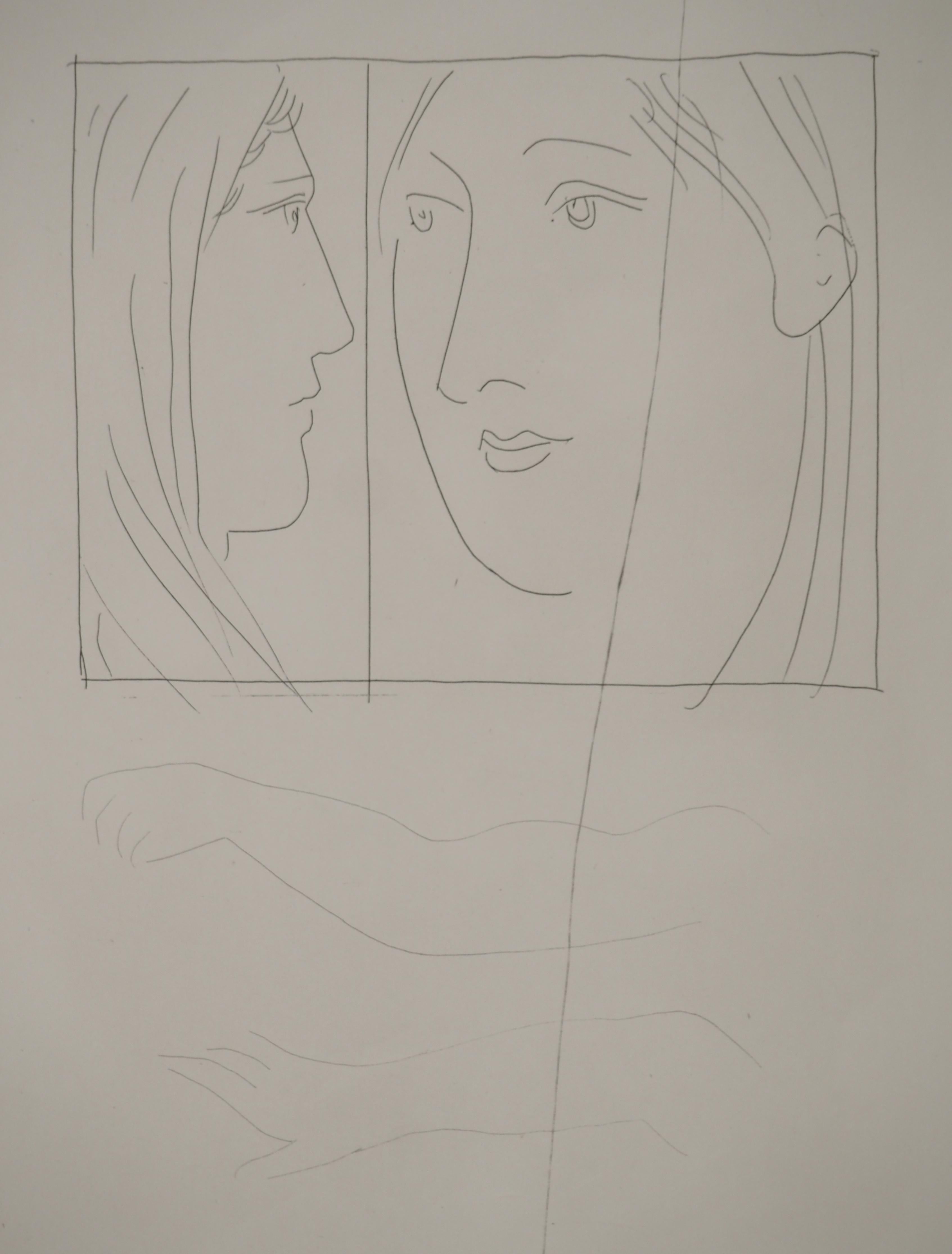 Métarmorphoses d'Ovide, Deux têtes de femme - Gravure originale (Baer #171) - Moderne Print par Pablo Picasso