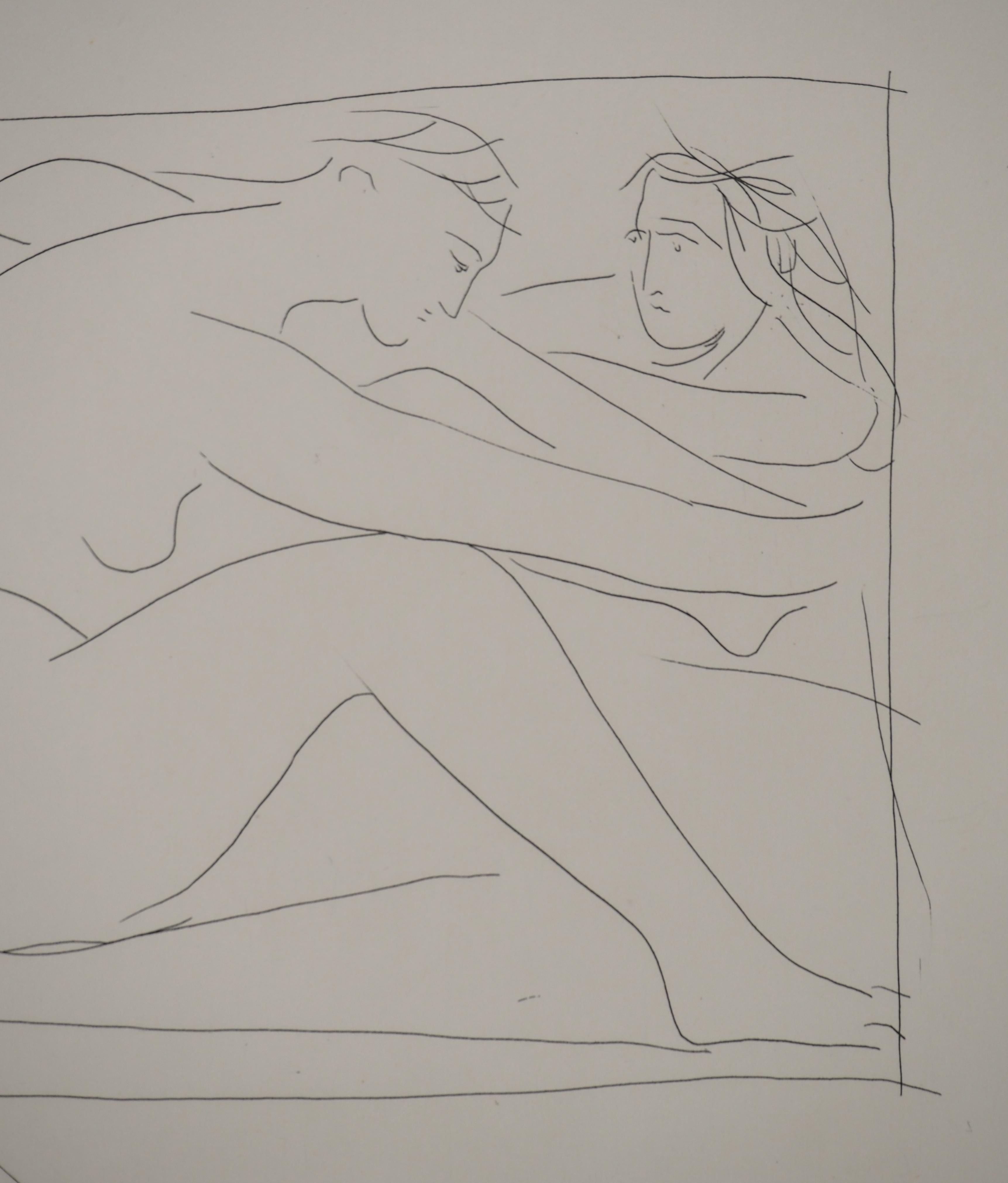 Pablo PICASSO
Métarmorphoses d'Ovide, Deux femmes nues, 1936

Gravure originale (Atelier Lacourière, Paris)
Non signé
Sur vélin BFK Rives 32,5 x 25 cm (12,7 x 9,8 in)

REFERENCES : 
- Catalogue raisonné Bloch #123
- Catalogue raisonné Baer