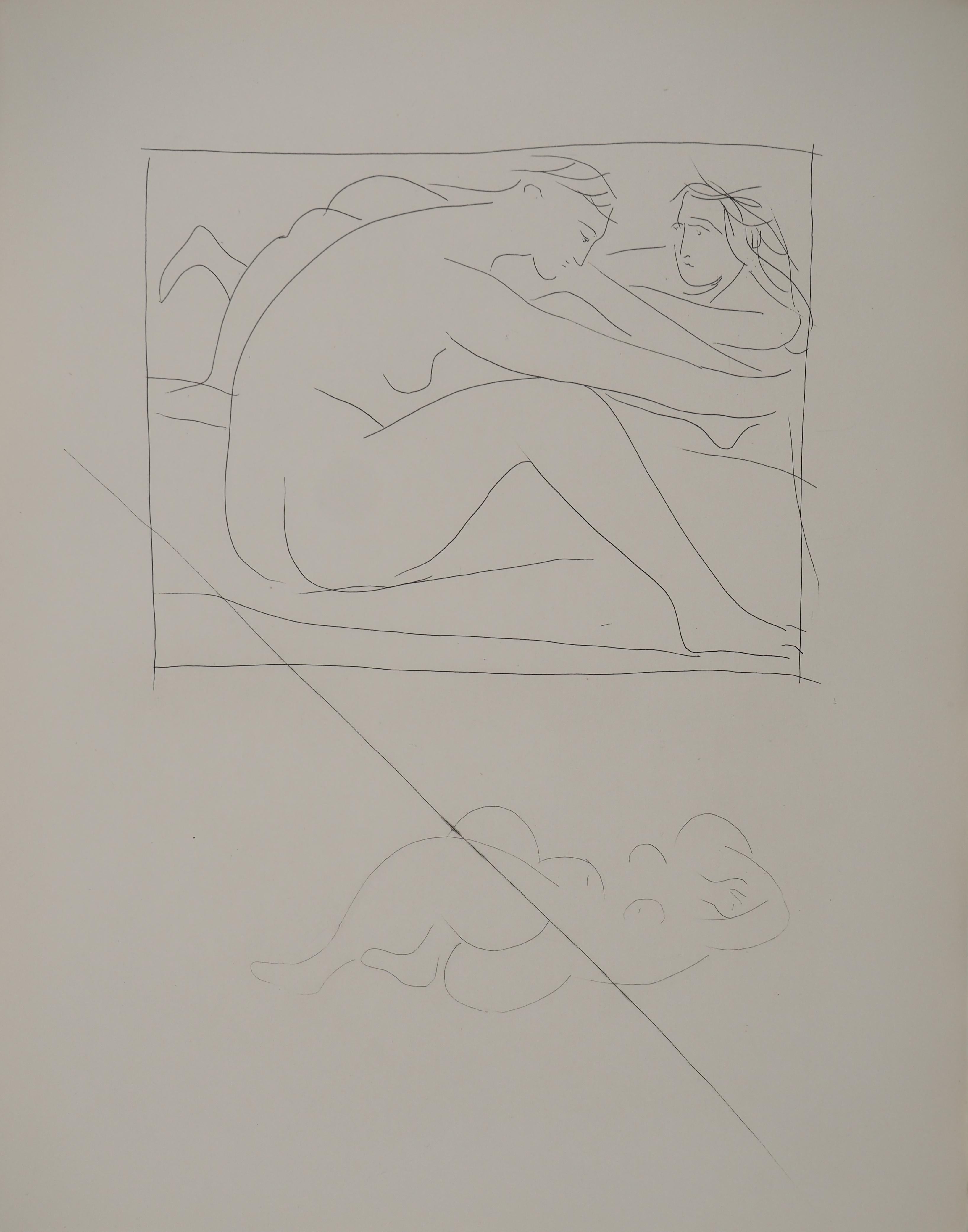 Portrait Print Pablo Picasso - Métarmorphoses d'Ovide, Deux femmes nues - Gravure originale (Baer #167)