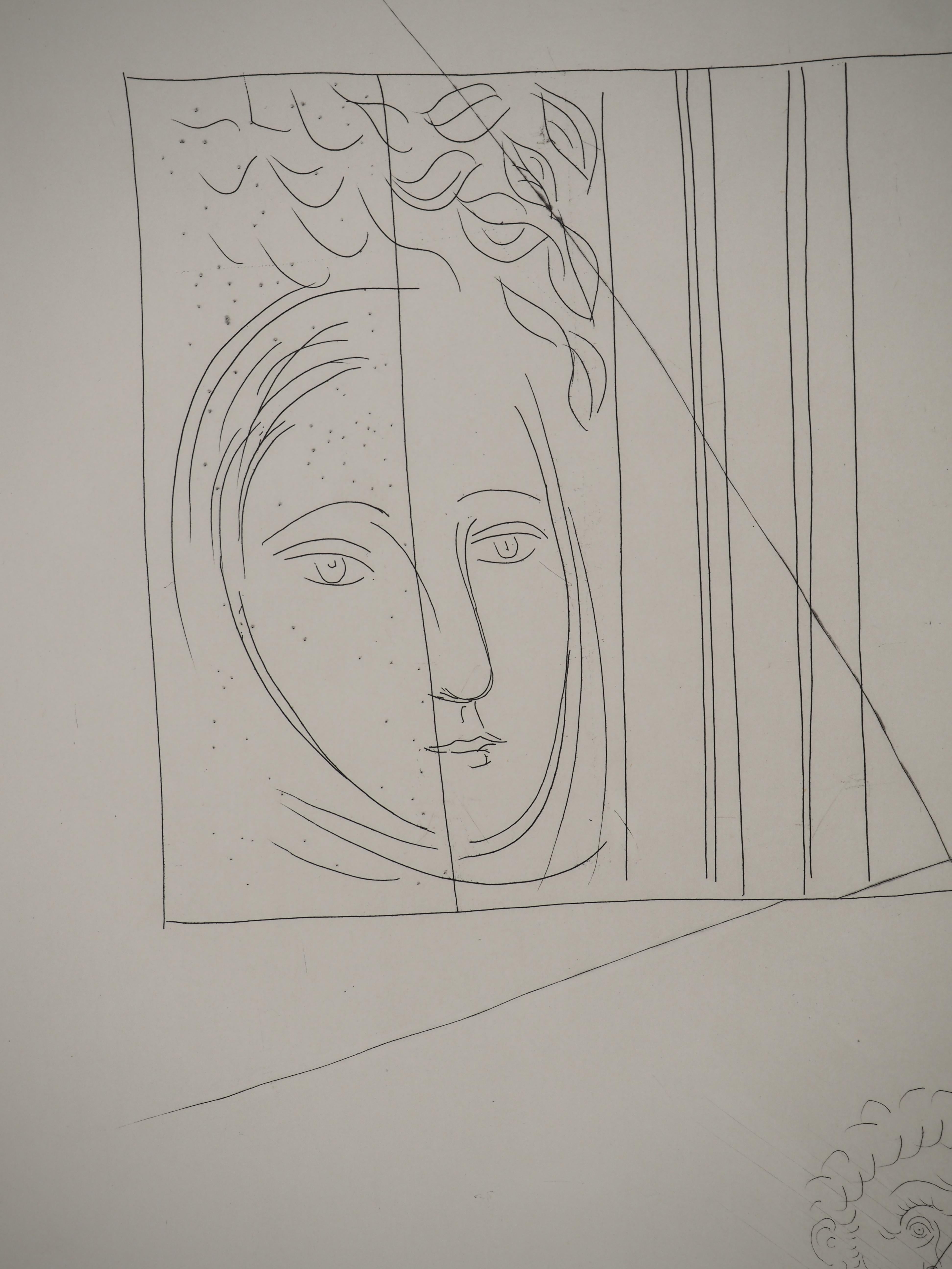 Métarmorphoses d'Ovide, Two Profiles - Original Etching (Baer #145) - Gray Portrait Print by Pablo Picasso