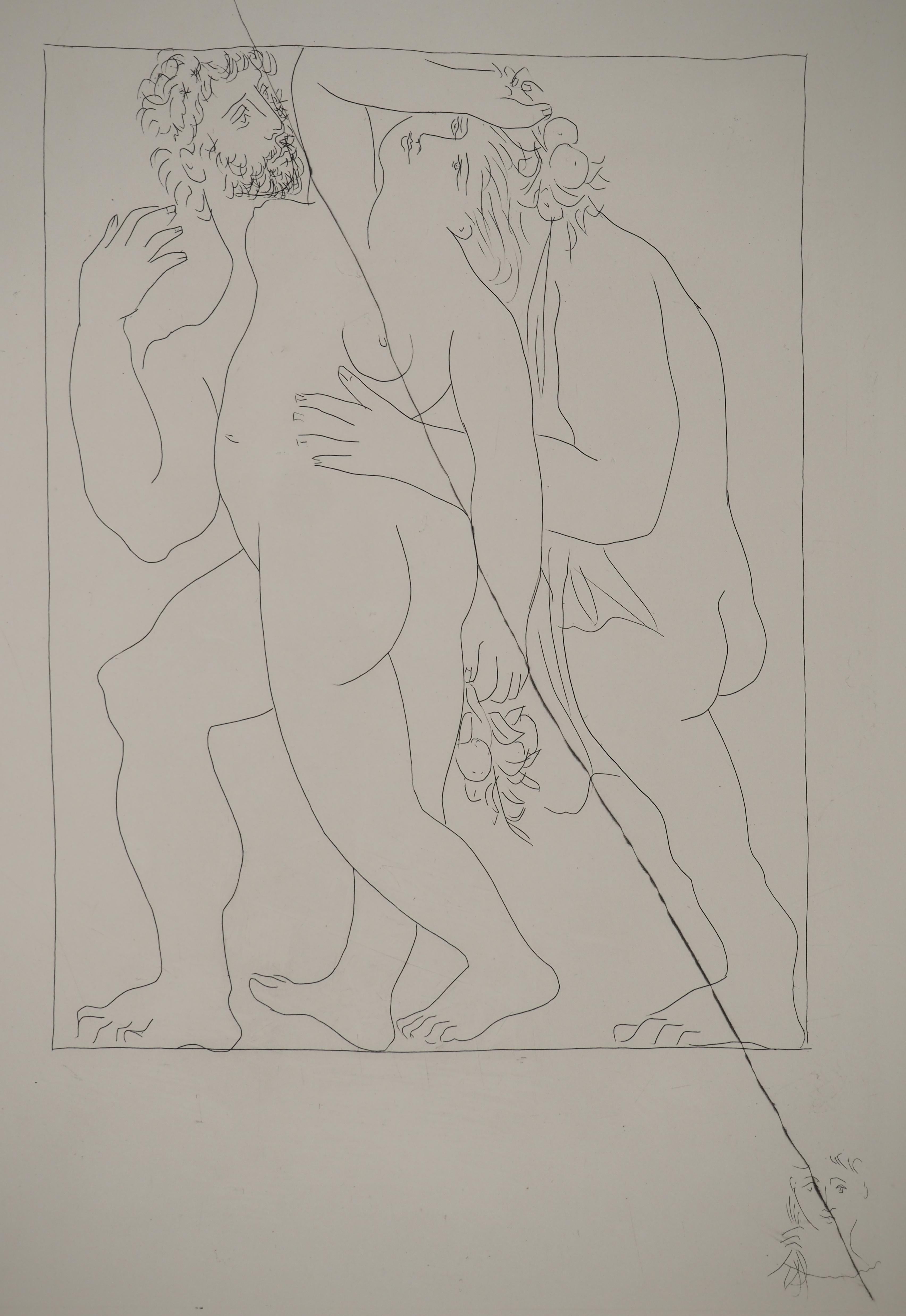 Métarmorphoses d'Ovide, Two Standing Figures - Original Etching (Baer #170) - Modern Print by Pablo Picasso