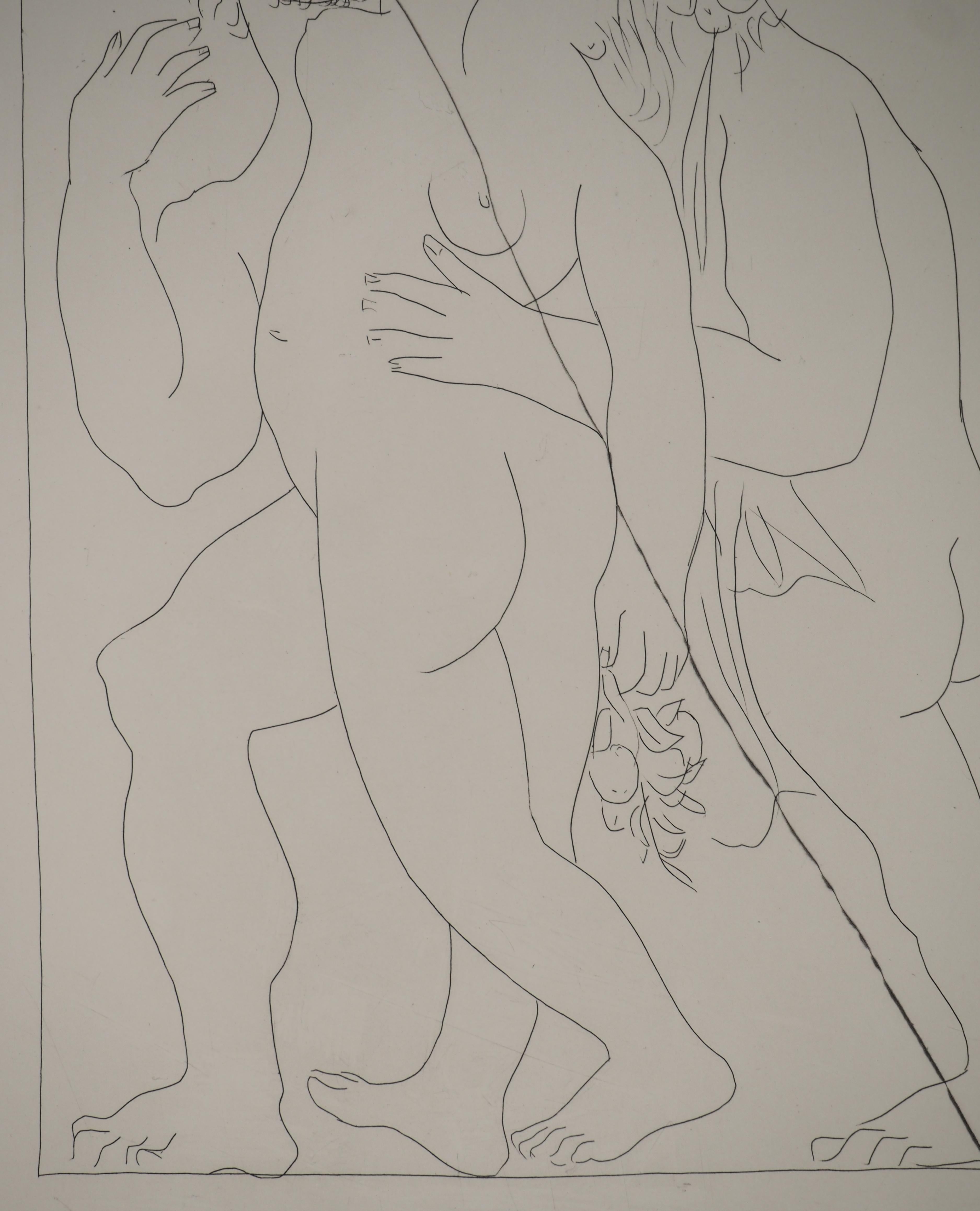 Métarmorphoses d'Ovide, Two Standing Figures - Original Etching (Baer #170) For Sale 2