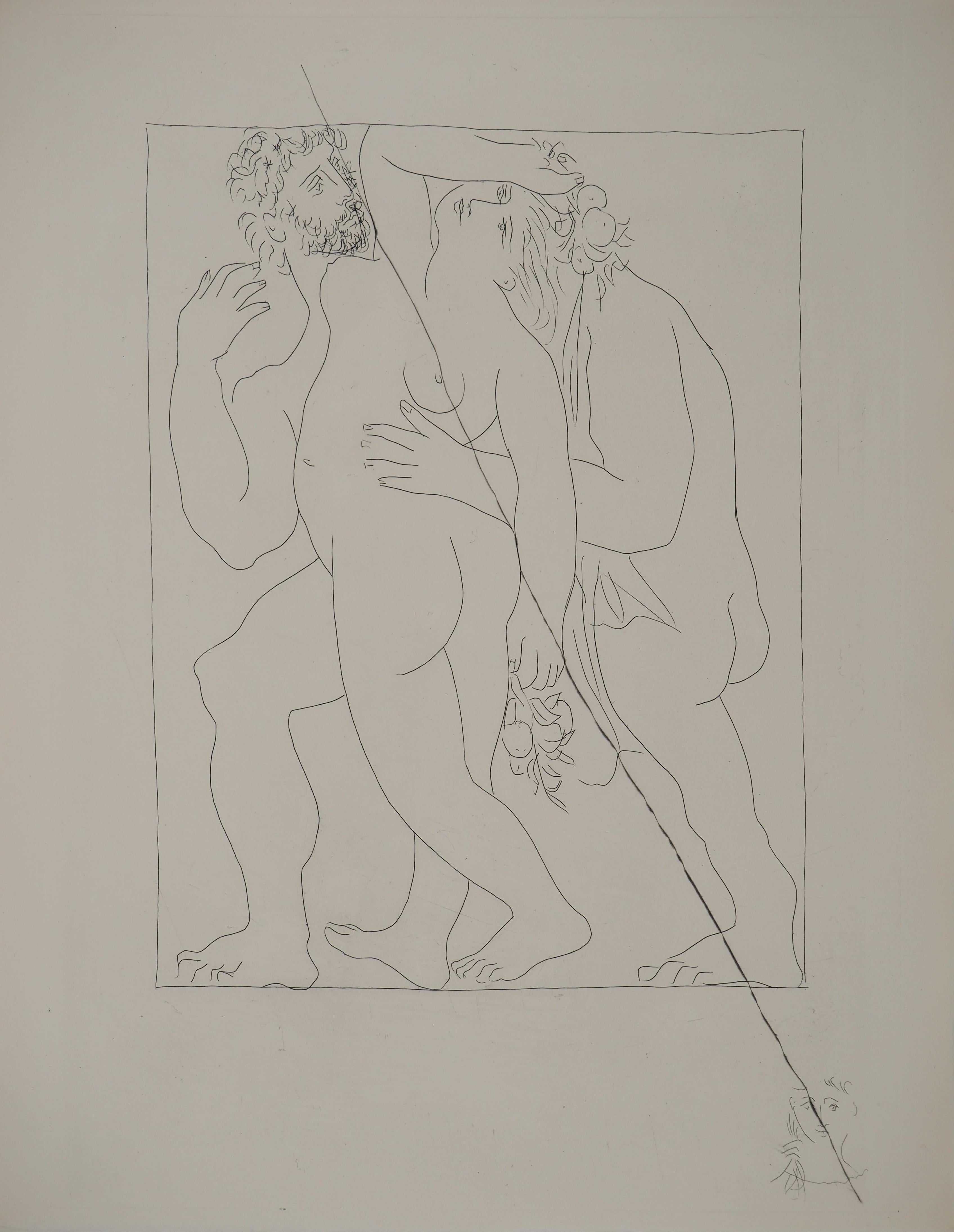 Pablo Picasso Figurative Print - Métarmorphoses d'Ovide, Two Standing Figures - Original Etching (Baer #170)
