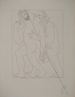 Métarmorphoses d'Ovide, Two Standing Figures - Original Etching (Baer #170)