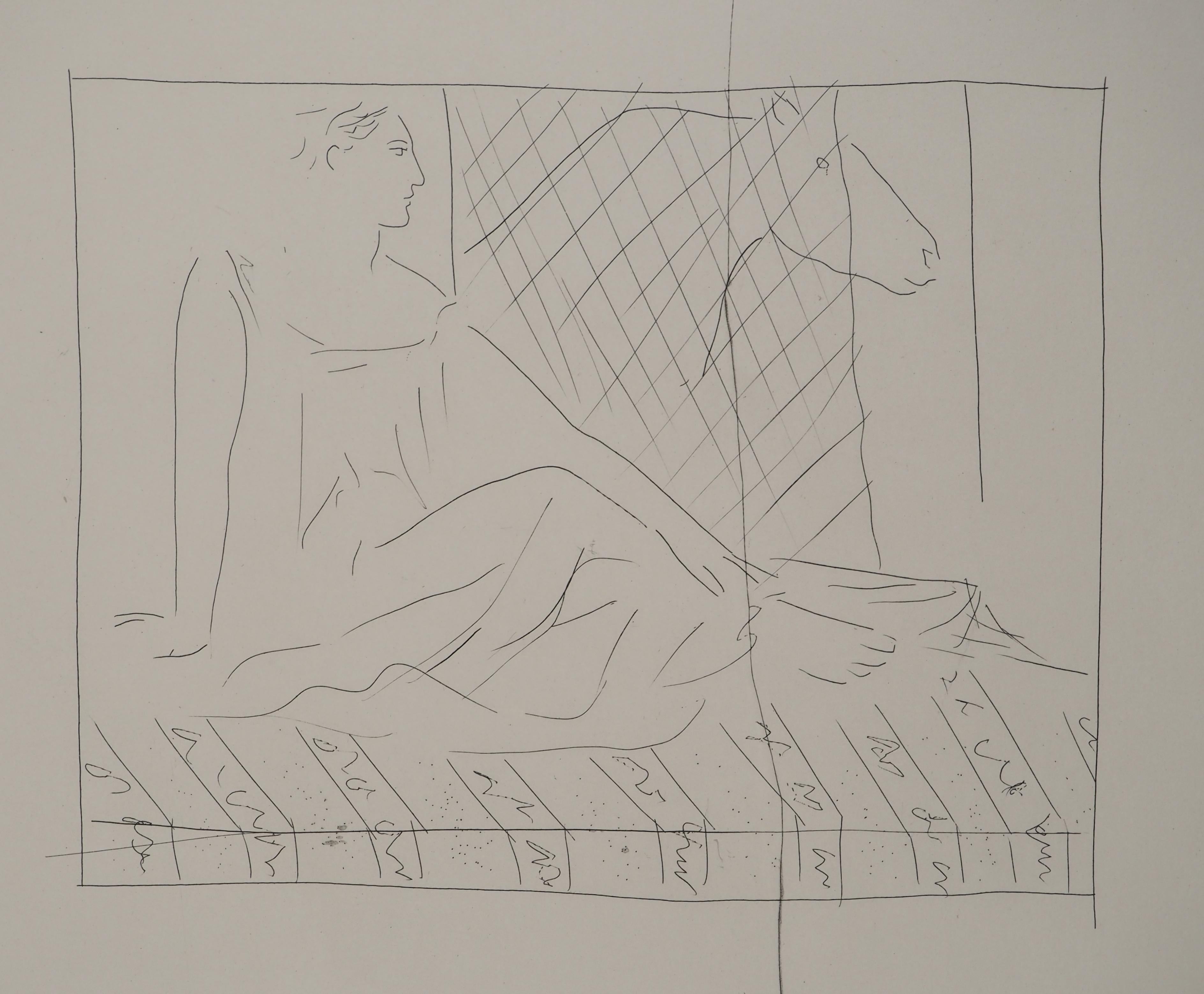 Métarmorphoses d'Ovide, Femme et cheval - Gravure originale (Baer #163) - Moderne Print par Pablo Picasso