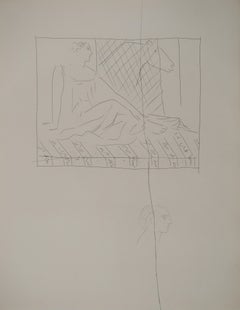 Métarmorphoses d'Ovide, Femme et cheval - Gravure originale (Baer #163)