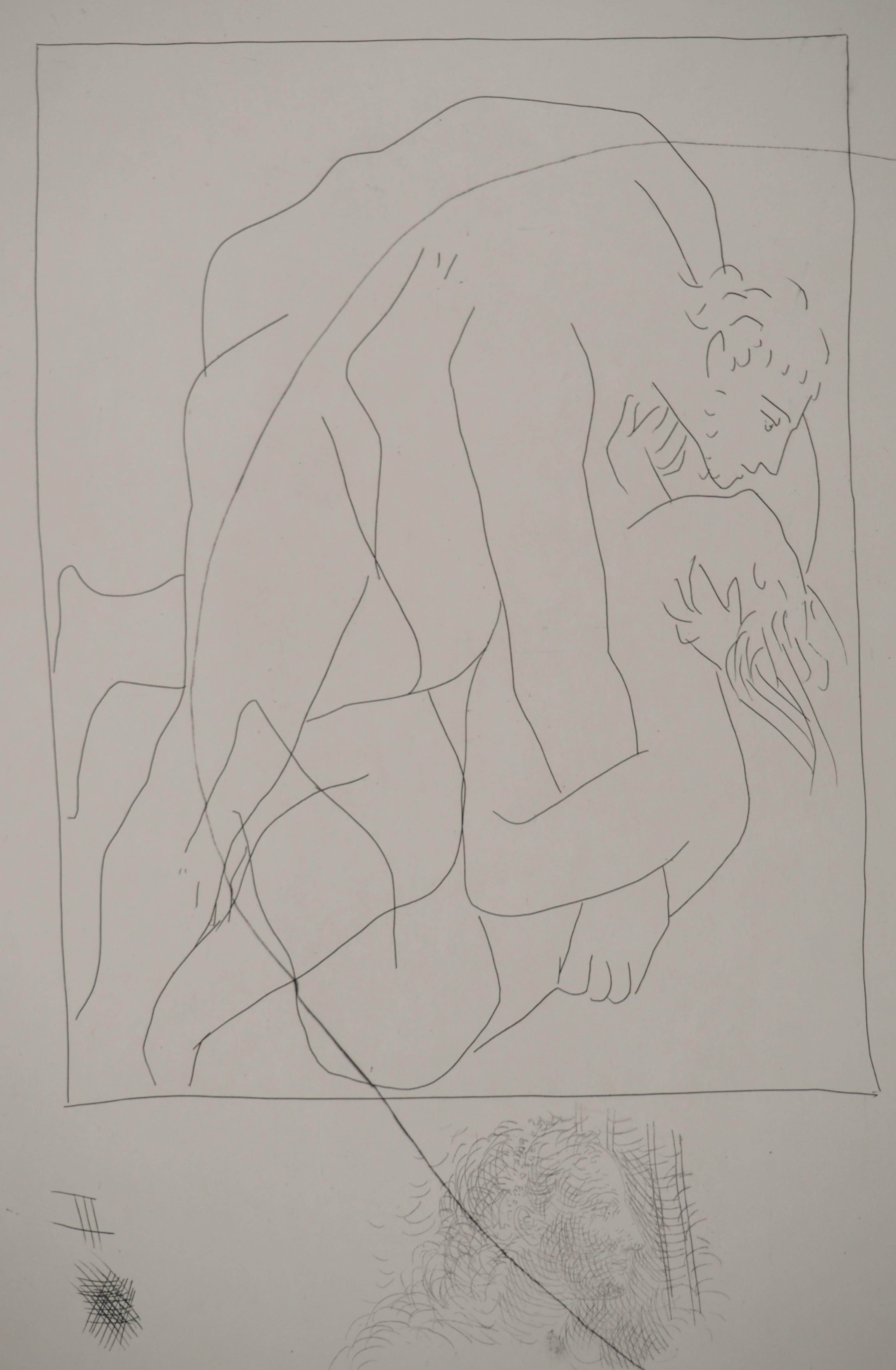 Métarmorphoses d'Ovide, Wrestling Scene - Original Etching (Baer #154) - Modern Print by Pablo Picasso