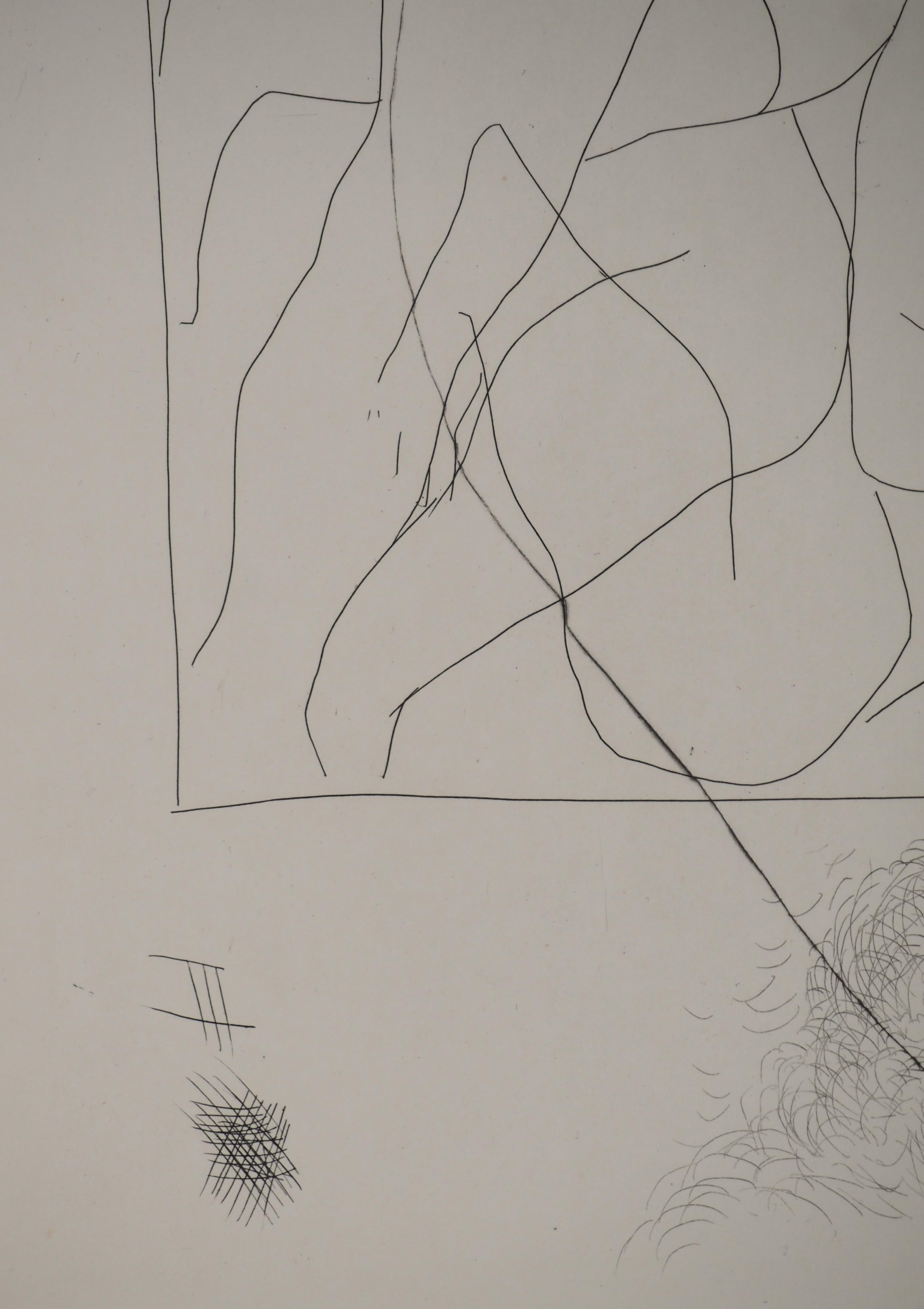 Pablo PICASSO
Métarmorphoses d'Ovide, Wrestling Scene, 1936

Original etching (Atelier Lacourière, Paris)
Unsigned
On BFK Rives vellum 32.5 x 25 cm (12.7 x 9.8 in)

REFERENCES : 
- Catalog raisonne Bloch #110
- Catalog raisonne Baer