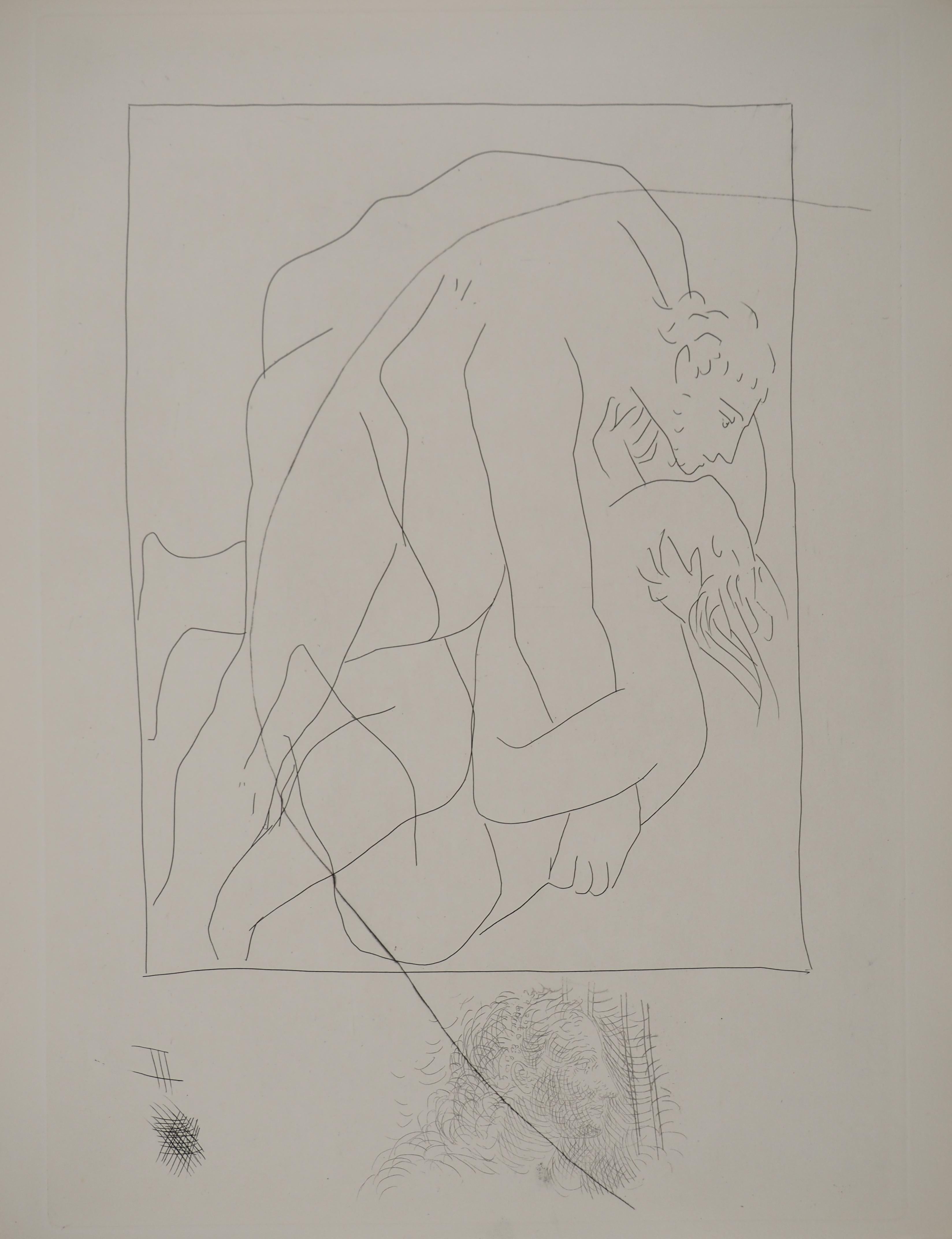 Pablo Picasso Figurative Print - Métarmorphoses d'Ovide, Wrestling Scene - Original Etching (Baer #154)
