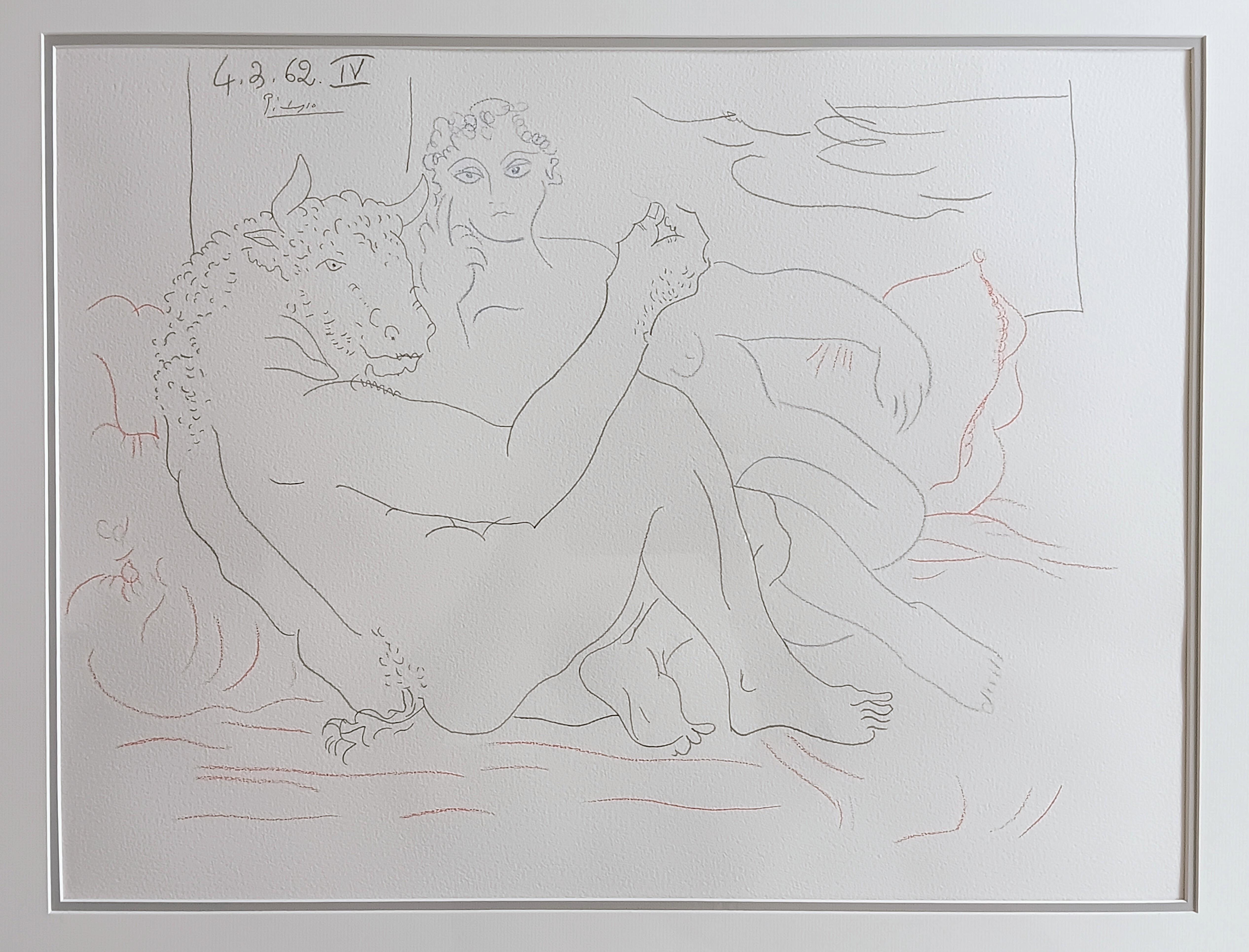 Nach Pablo Picasso, Minautore und nackte Frau, Lithographie 8