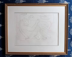 After Pablo Picasso, Minautore and Nude Woman, Lithograph