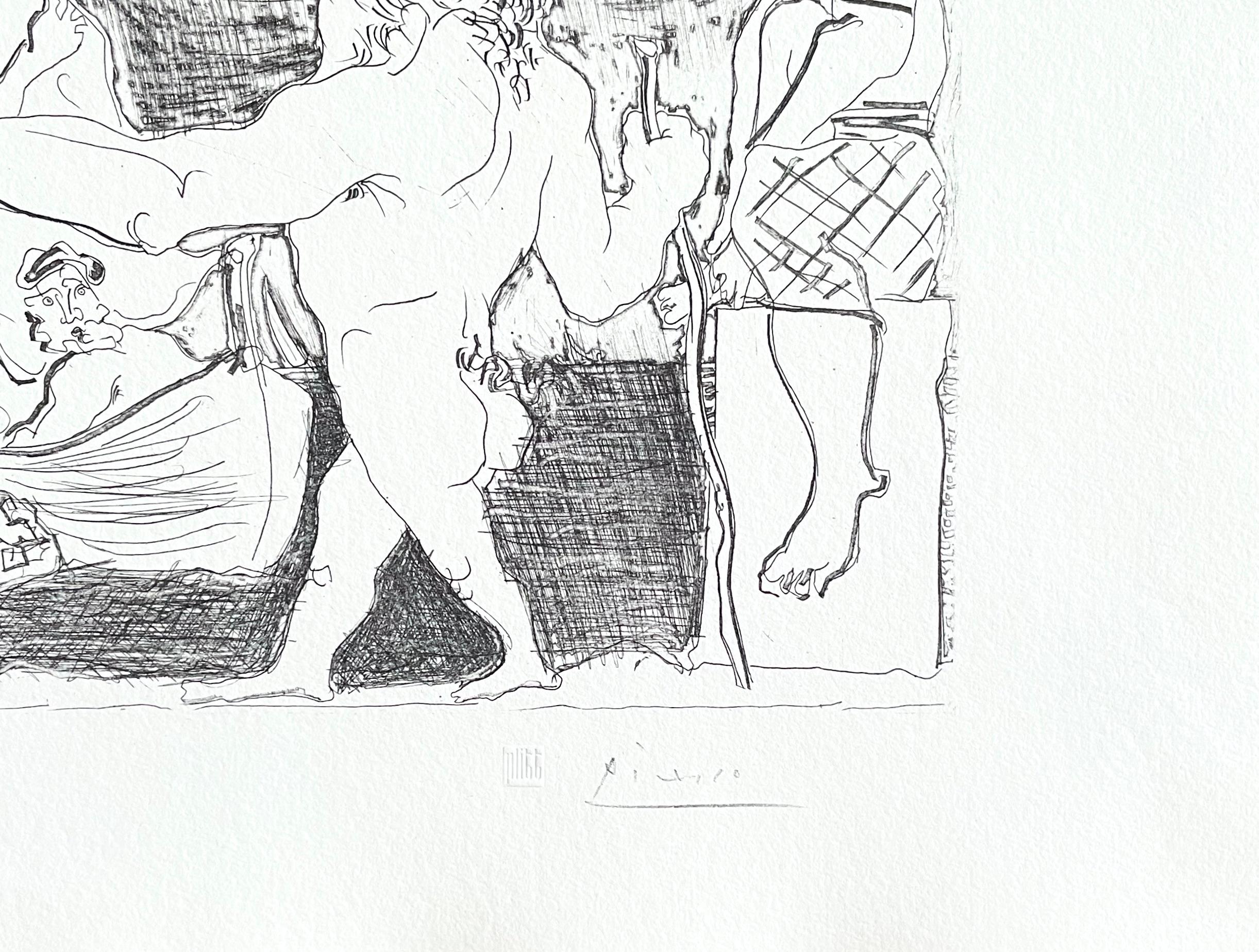 Picasso, Minotaure aveugle guidé dans la Nuit par une Petite (after) - Cubist Print by Pablo Picasso