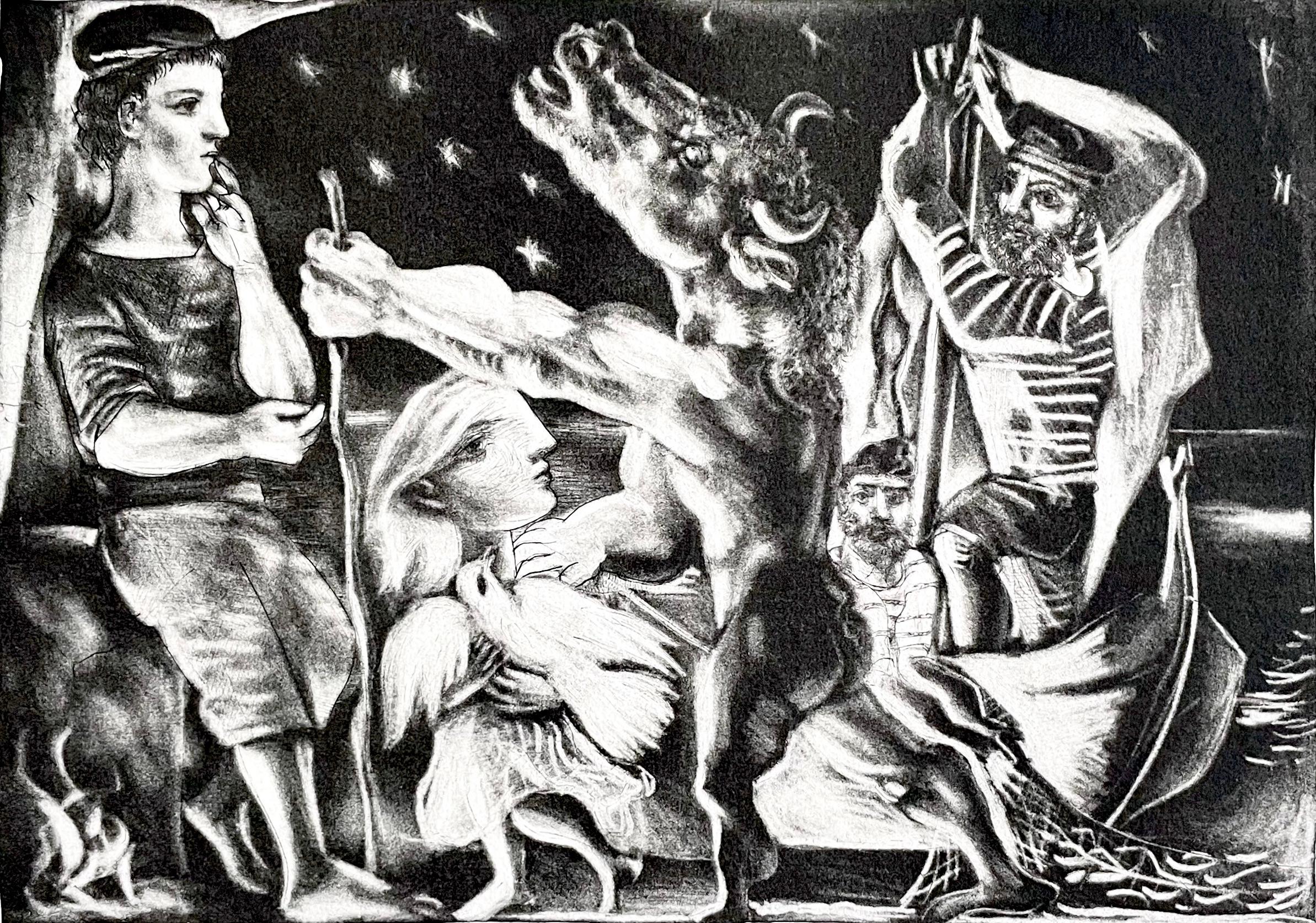 Picasso, Minotaure aveugle guidé par une Fillette dans la Nuit (after)