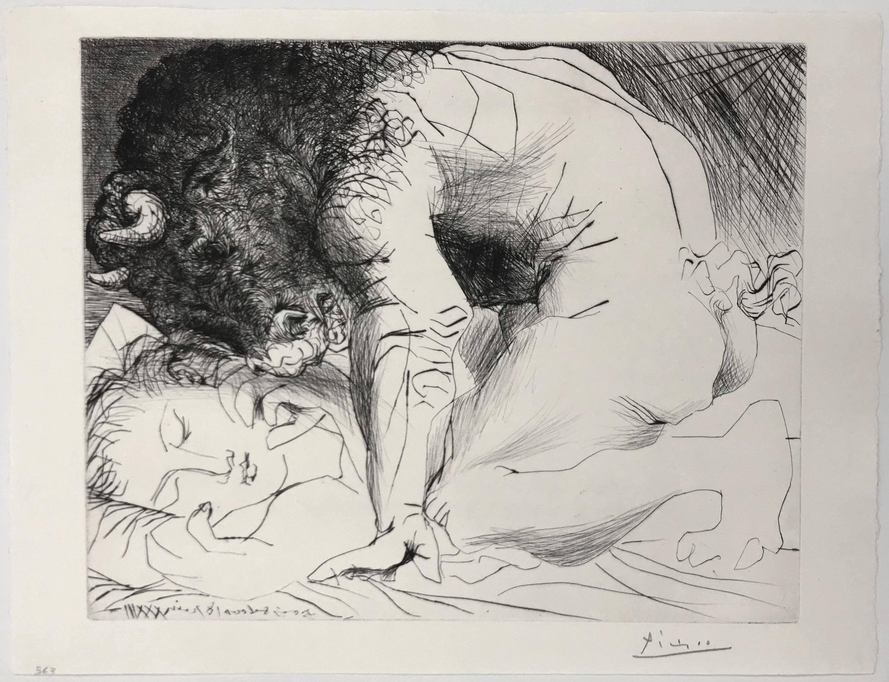 MINOTAURE CARESSANT UNE DORMEUSE (BLOCH 201) - Print by Pablo Picasso