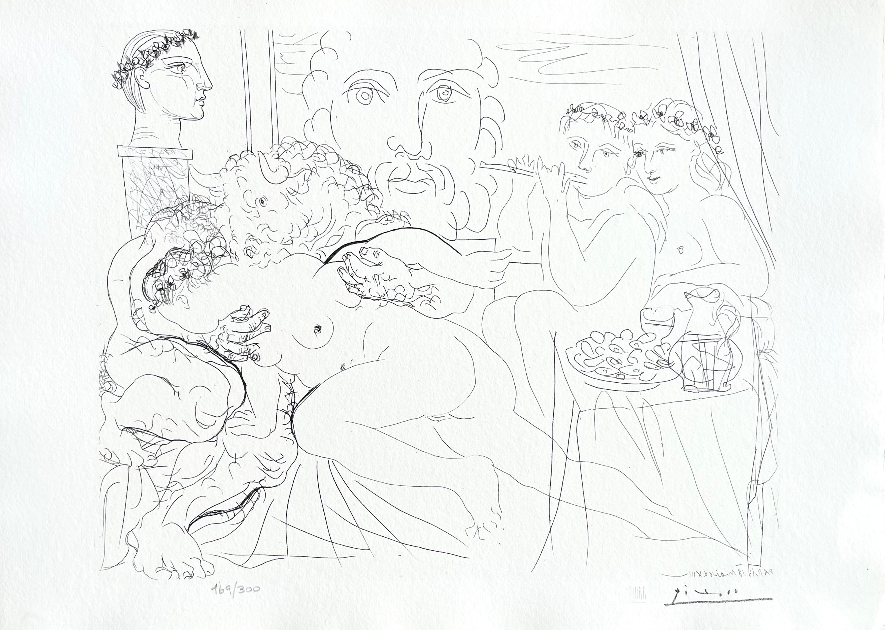 Picasso, Minotaure Caressant Une Femme (nach) – Print von Pablo Picasso