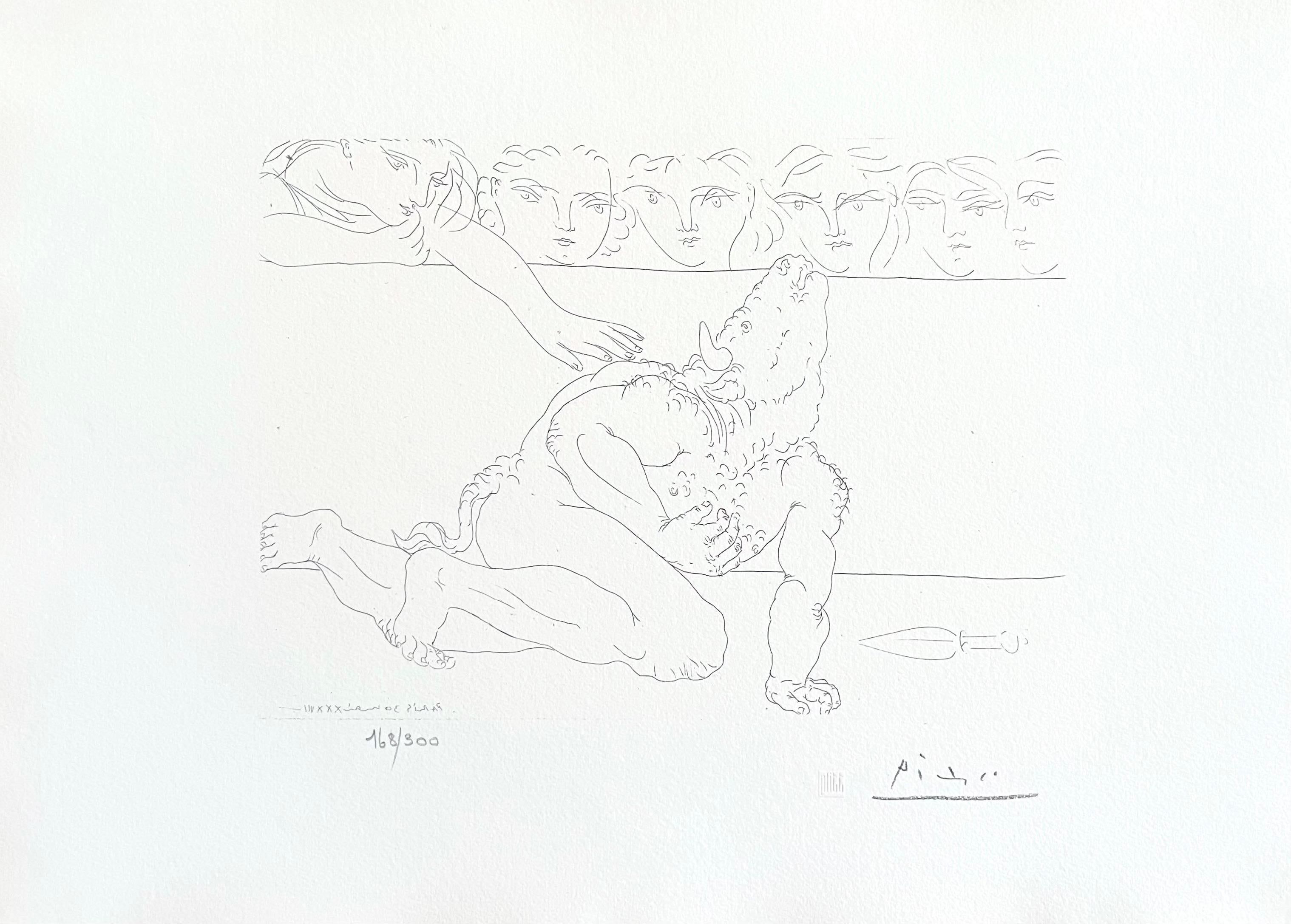 Picasso, Minotaure Mourant (nach) – Print von Pablo Picasso