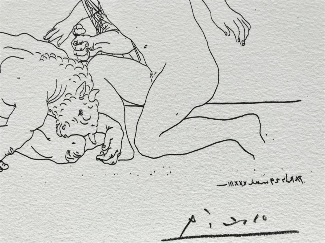 Minotaure vaincu (Suite Vollard Planche LXXXIX) - Contemporary Print by Pablo Picasso