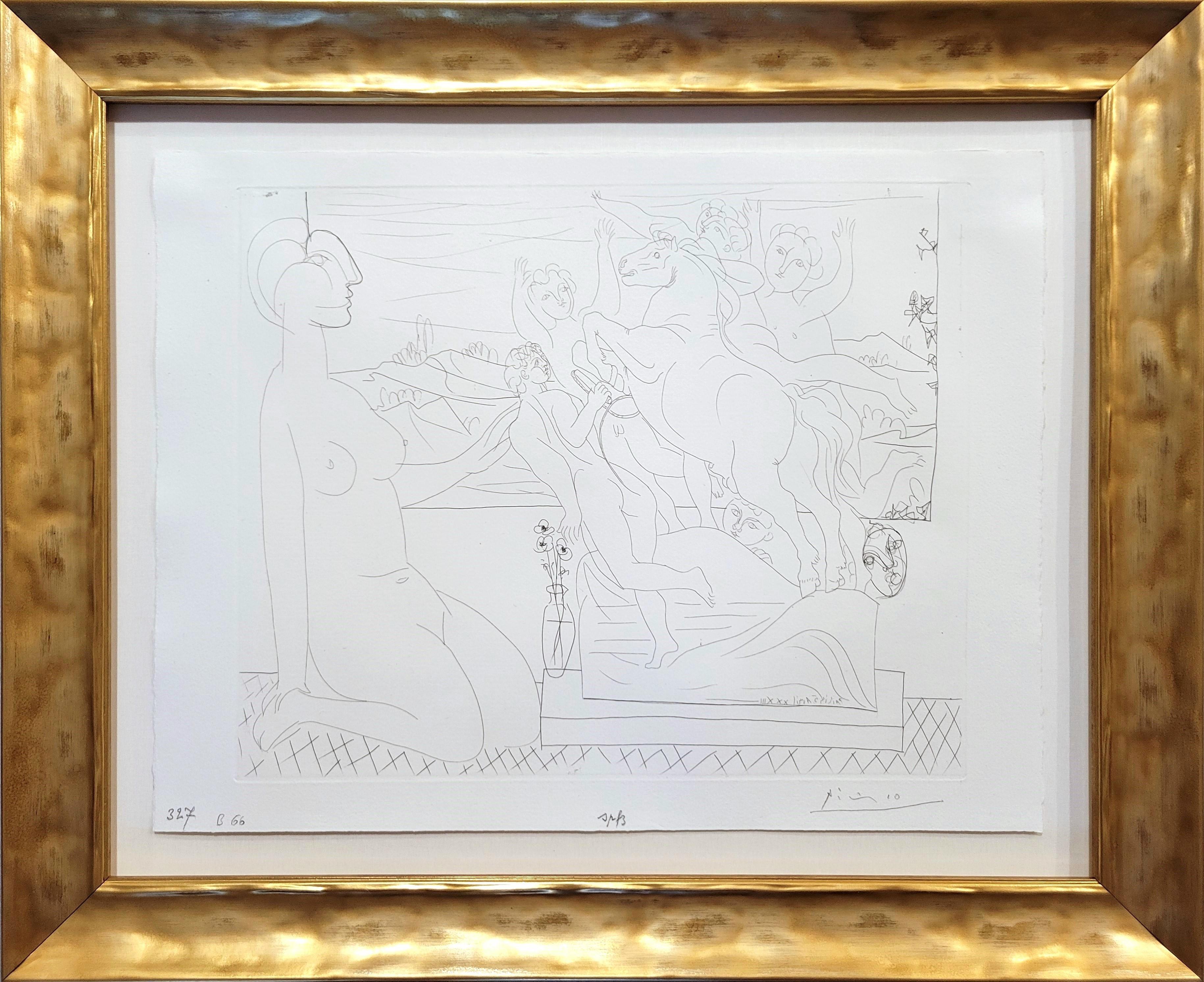 Modèle Contemplant un Groupe Sculpté /// Picasso La Suite Vollard Marie-Thérèse - Print by Pablo Picasso