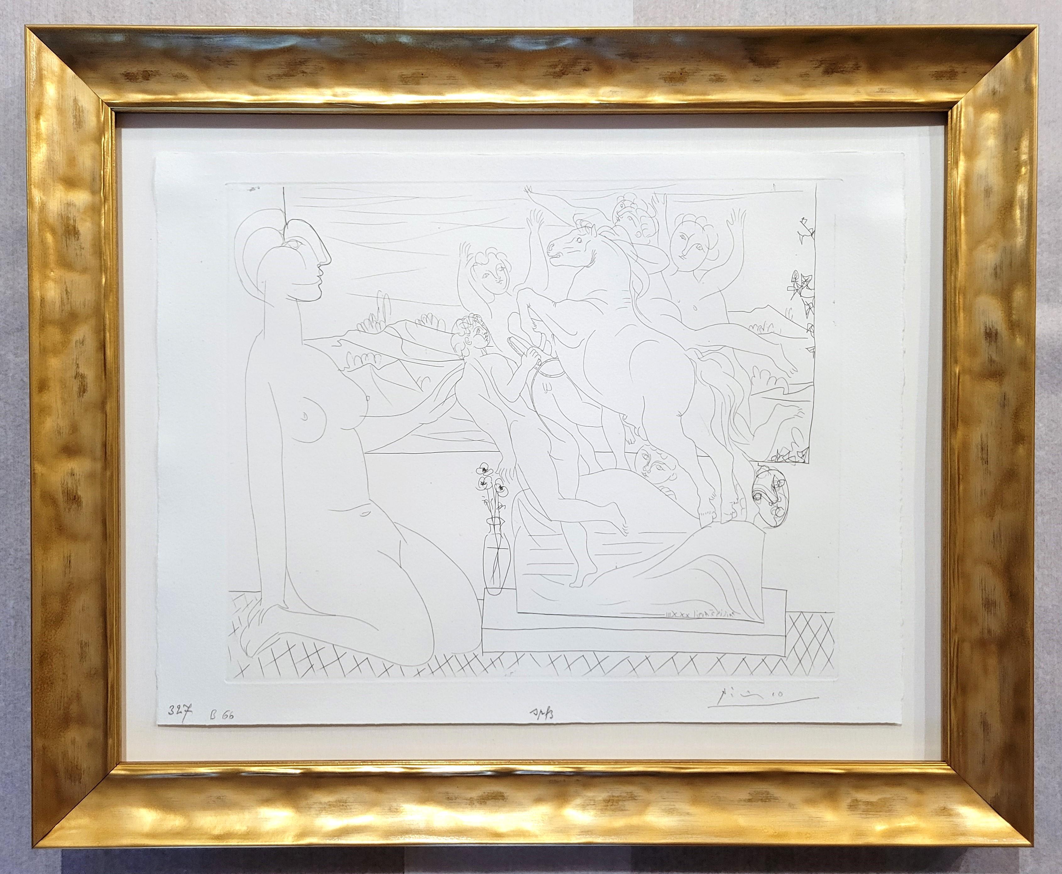Modèle Contemplant un Groupe Sculpté /// Picasso La Suite Vollard Marie-Thérèse - Cubist Print by Pablo Picasso