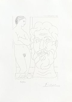 Picasso, Modèle et Grande Tête Sculptée (nach)