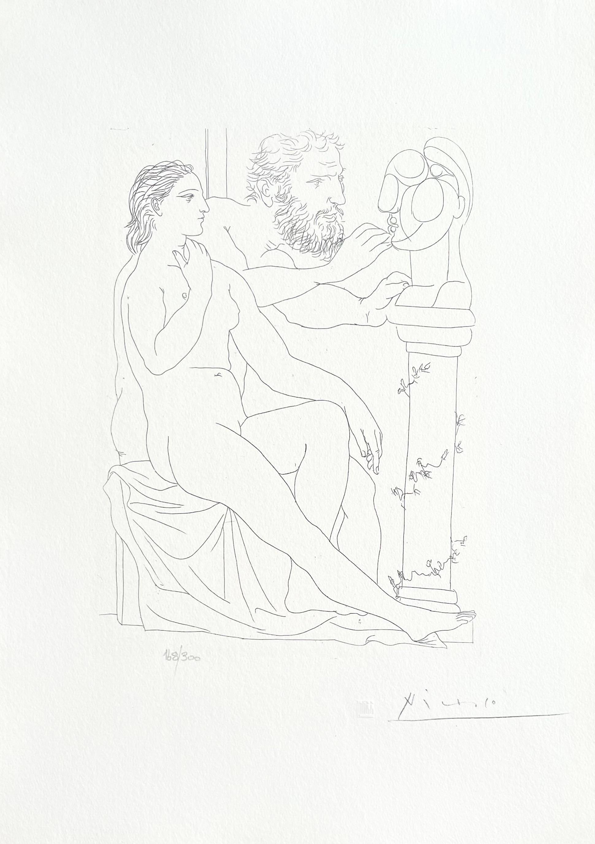 Modèle et Sculpteur avec sa Sculpture (Bloch 148) - Print by Pablo Picasso