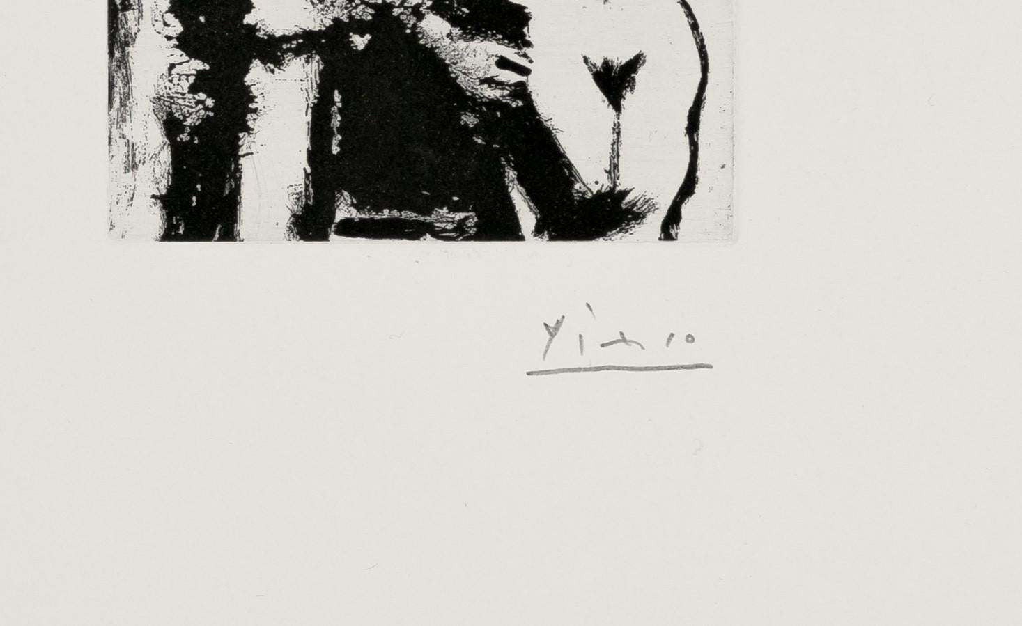 Mon Dieu, quel homme, qu'il est petit… (347 Series, B.1629) - Gray Figurative Print by Pablo Picasso