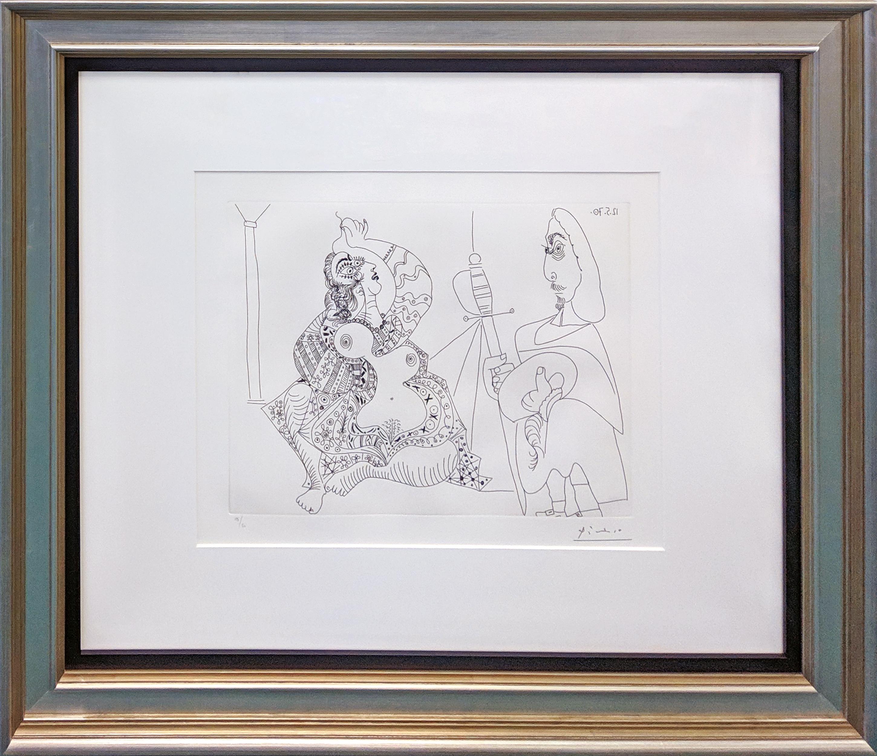 MOUSQUETAIRE ET ODALISQUE, MEDUSE, TAFEL 47 AUS SERIE 156 (BLOCH 1902) – Print von Pablo Picasso
