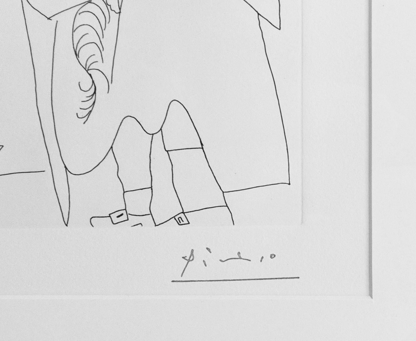 MOUSQUETAIRE ET ODALISQUE, MEDUSE, TAFEL 47 AUS SERIE 156 (BLOCH 1902) (Kubismus), Print, von Pablo Picasso