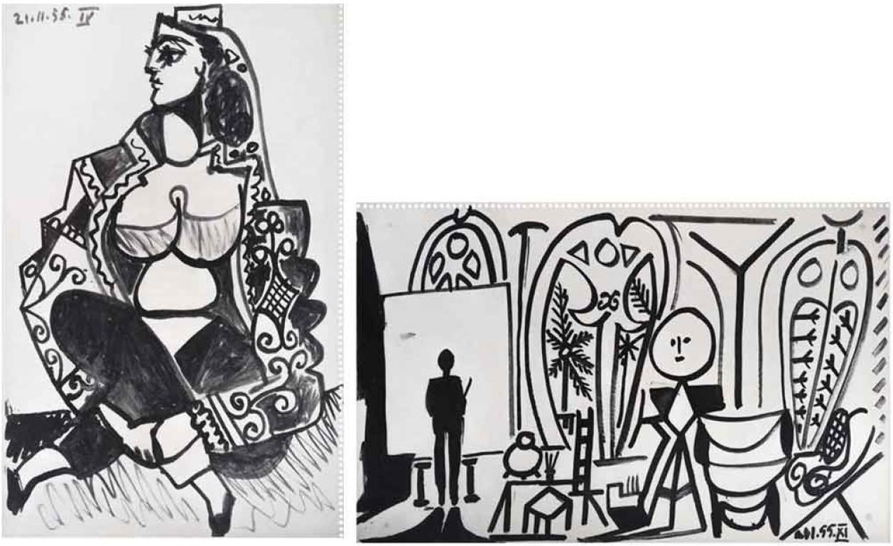 Mujer IV, de la carpeta Carnet 1 de noviembre de 1955 - 14 gennaio 1956 - Print by Pablo Picasso