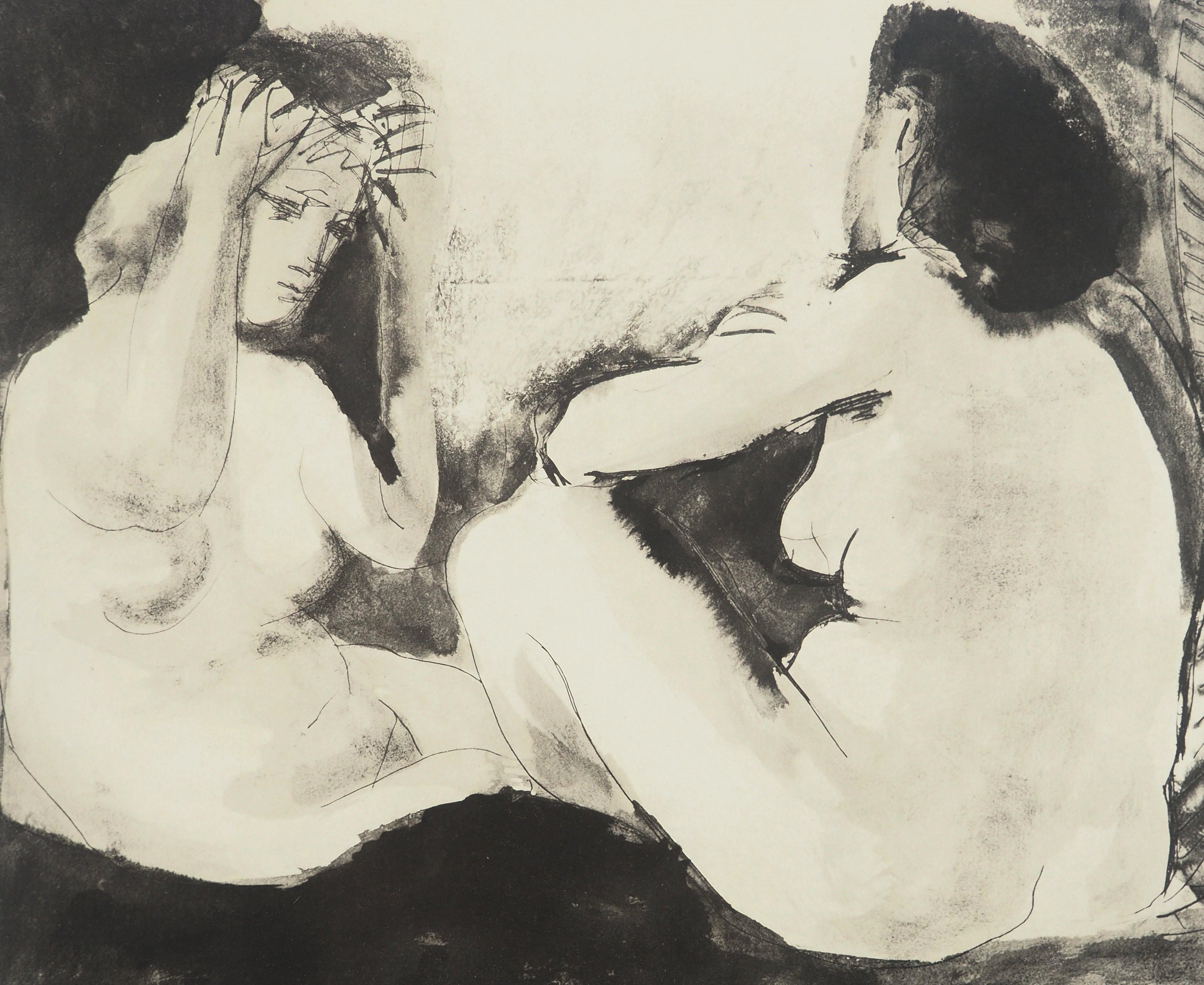 Naked Seated Women - Lithograph and Stencil - Print by Pablo Picasso