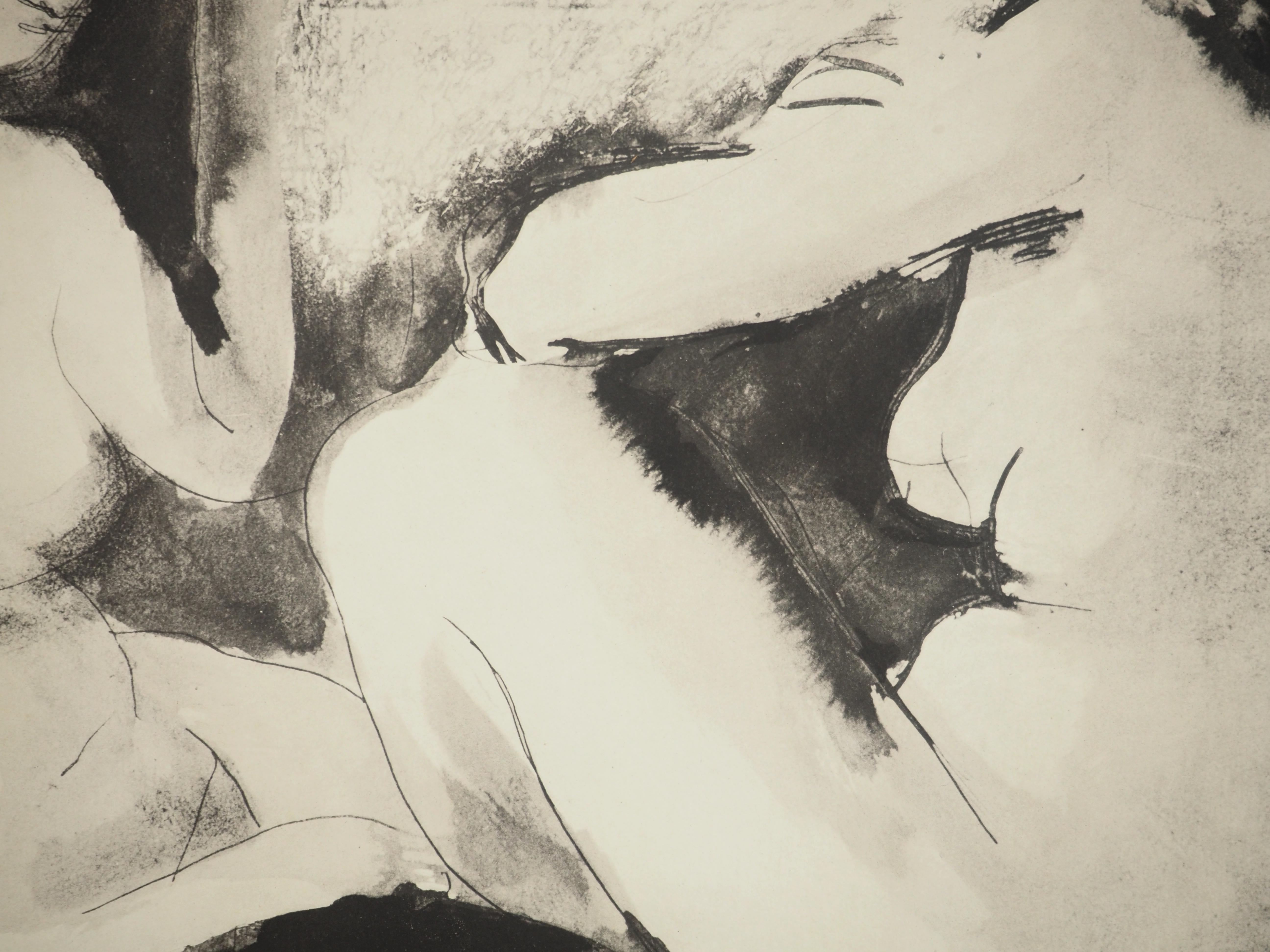 Pablo Picasso (1881-1973)
Naked Seated Women, 1967

Lithograph with stencil after a watercolor (Jacomet technique)
Not signed 
Limited edition of 500 un-numbered copies
On vellum 39.5 x 52 cm (c. 15.3 x 20.4 in)

INFORMATION : This lithograph is