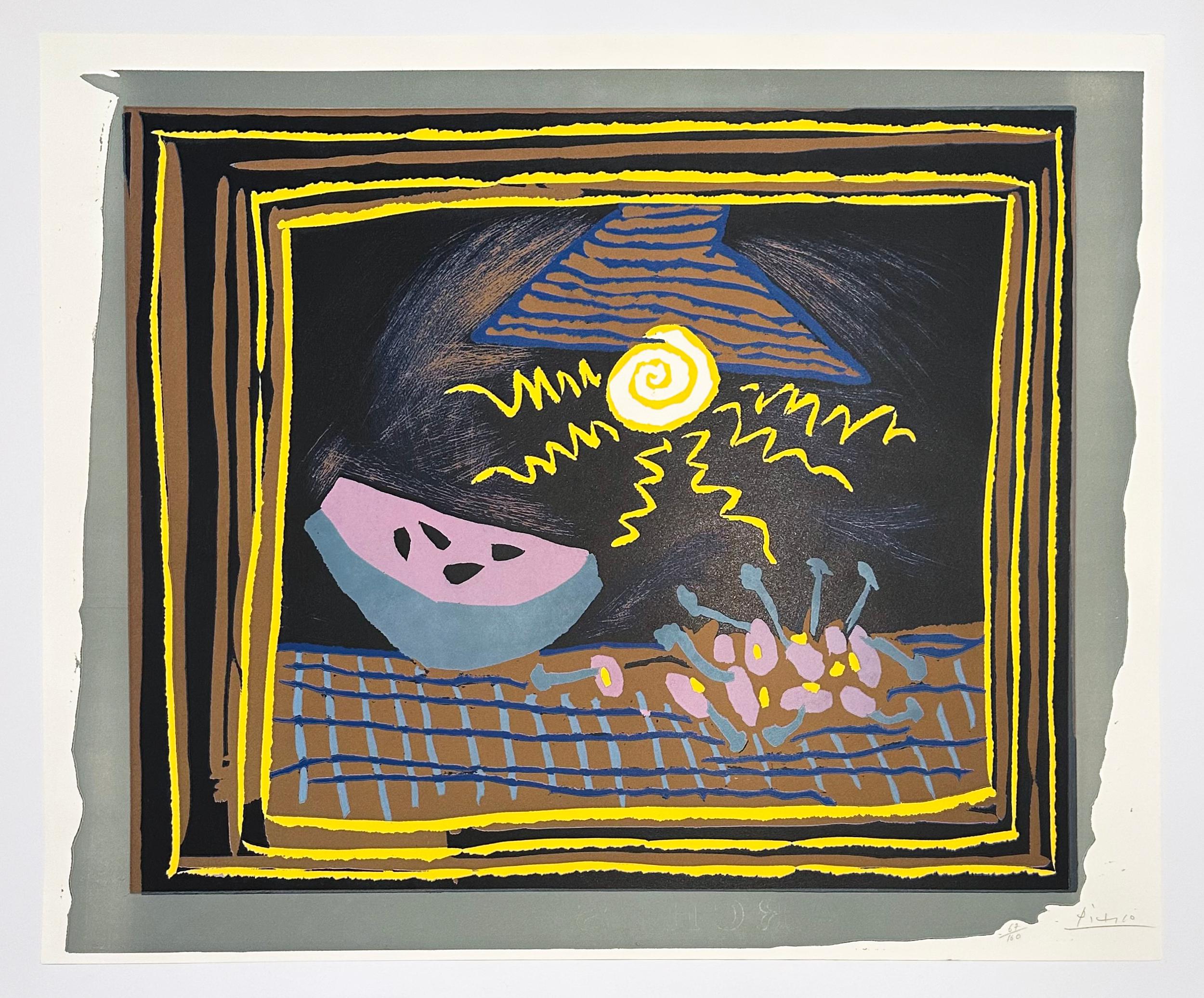 Nature morte a la Pasteque (Still Life with Watermelon and Cherries) - Print by Pablo Picasso