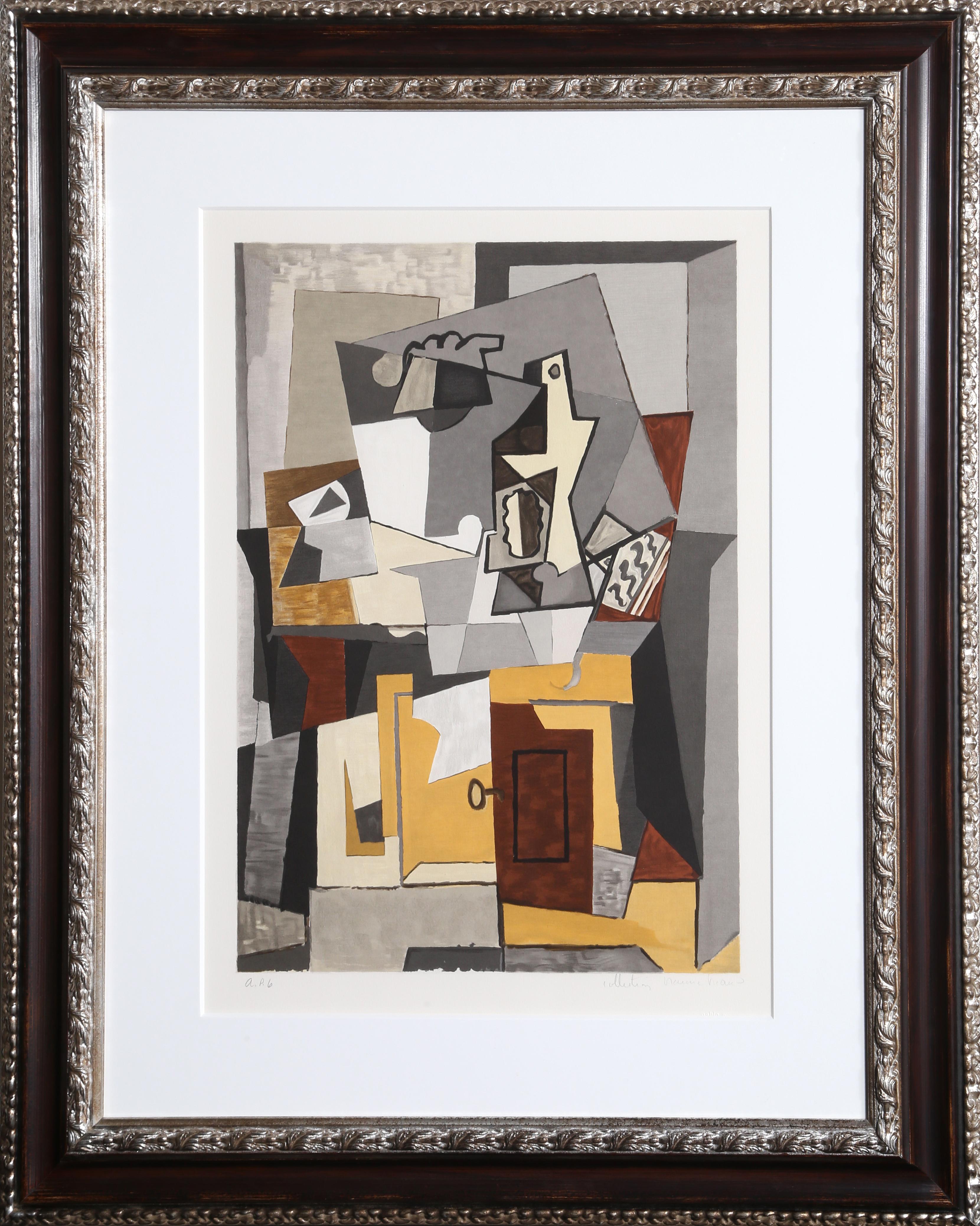 A lithograph from the Marina Picasso Estate Collection after the Pablo Picasso painting "Nature Morte a la Porte et a la Clef". The original painting was completed in 1920. In the 1970's after Picasso's death, Marina Picasso, his granddaughter,