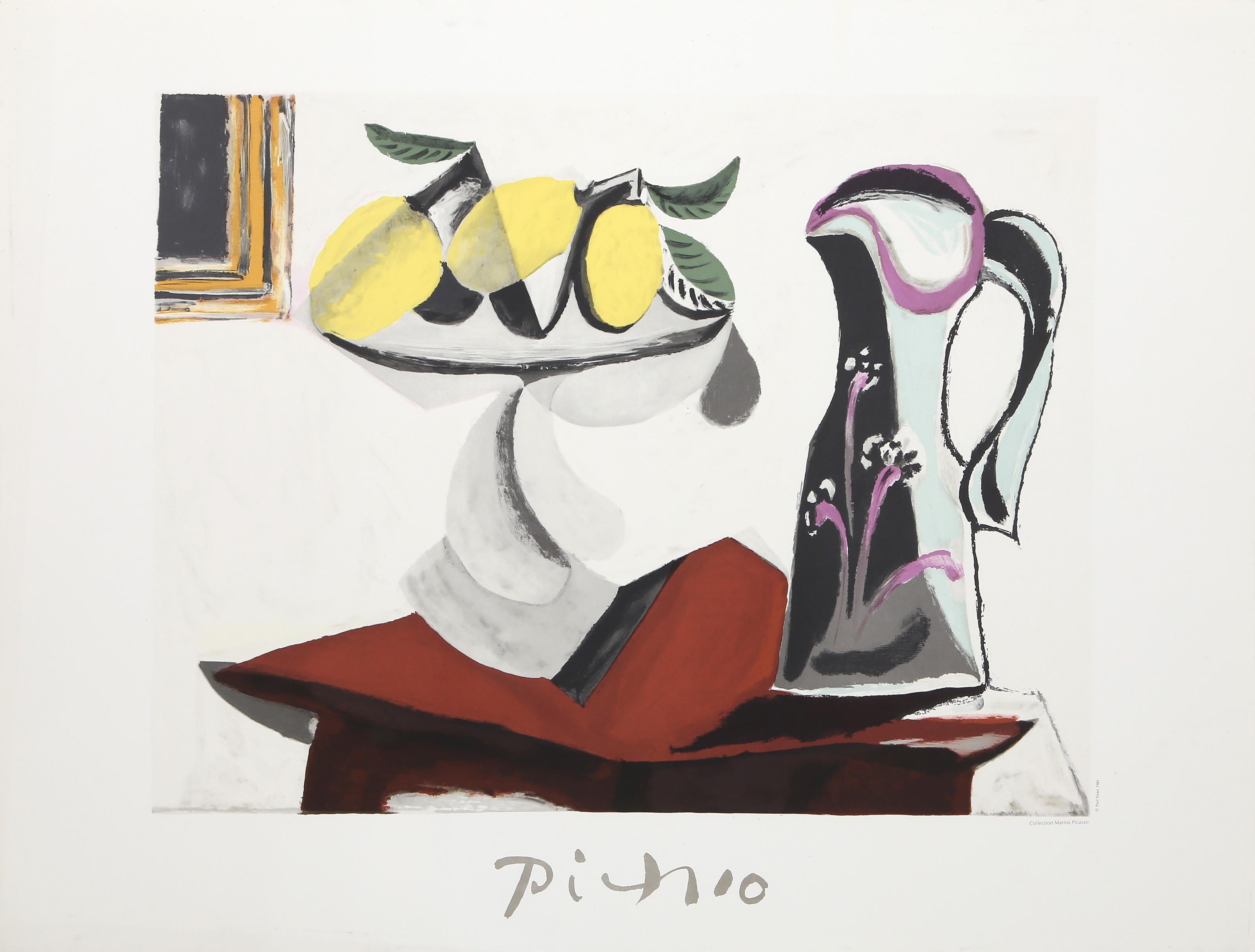Pablo Picasso, After, Spanish (1881 - 1973) - Nature Morte au Citron et a la Cruche, Portfolio:  Marina Picasso Estate Poster Collection, Year:  of Original: 1936  Year Printed: 1979-1982, Medium:  Lithograph, Edition:  1000, Image Size:  16.25 x 21