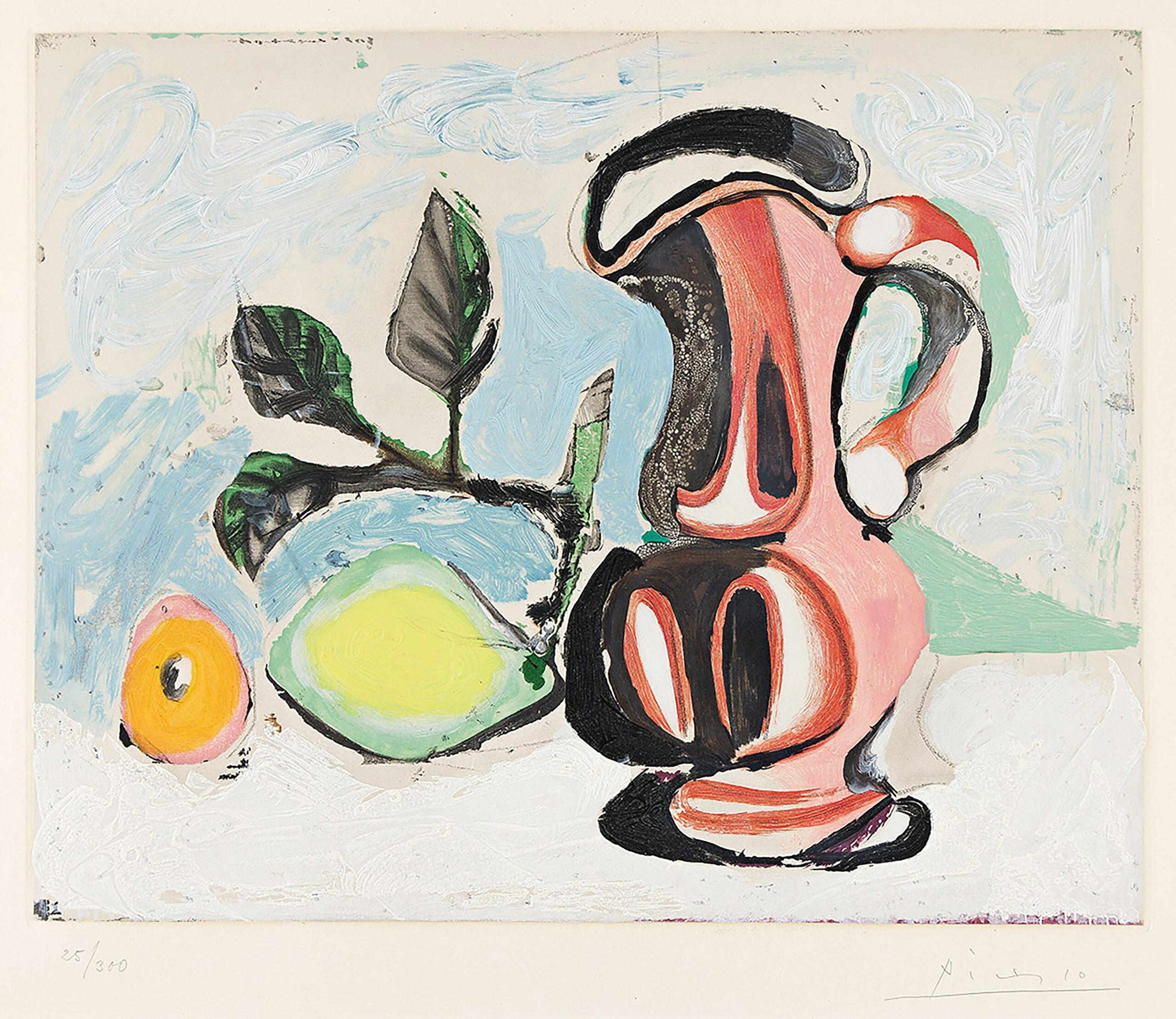 Nature morte au citron et un pichet rouge (Nature morte avec un citron et un pichet rouge)