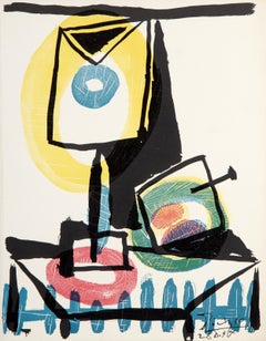 Nature morte au verre, lithographie de Pablo Picasso