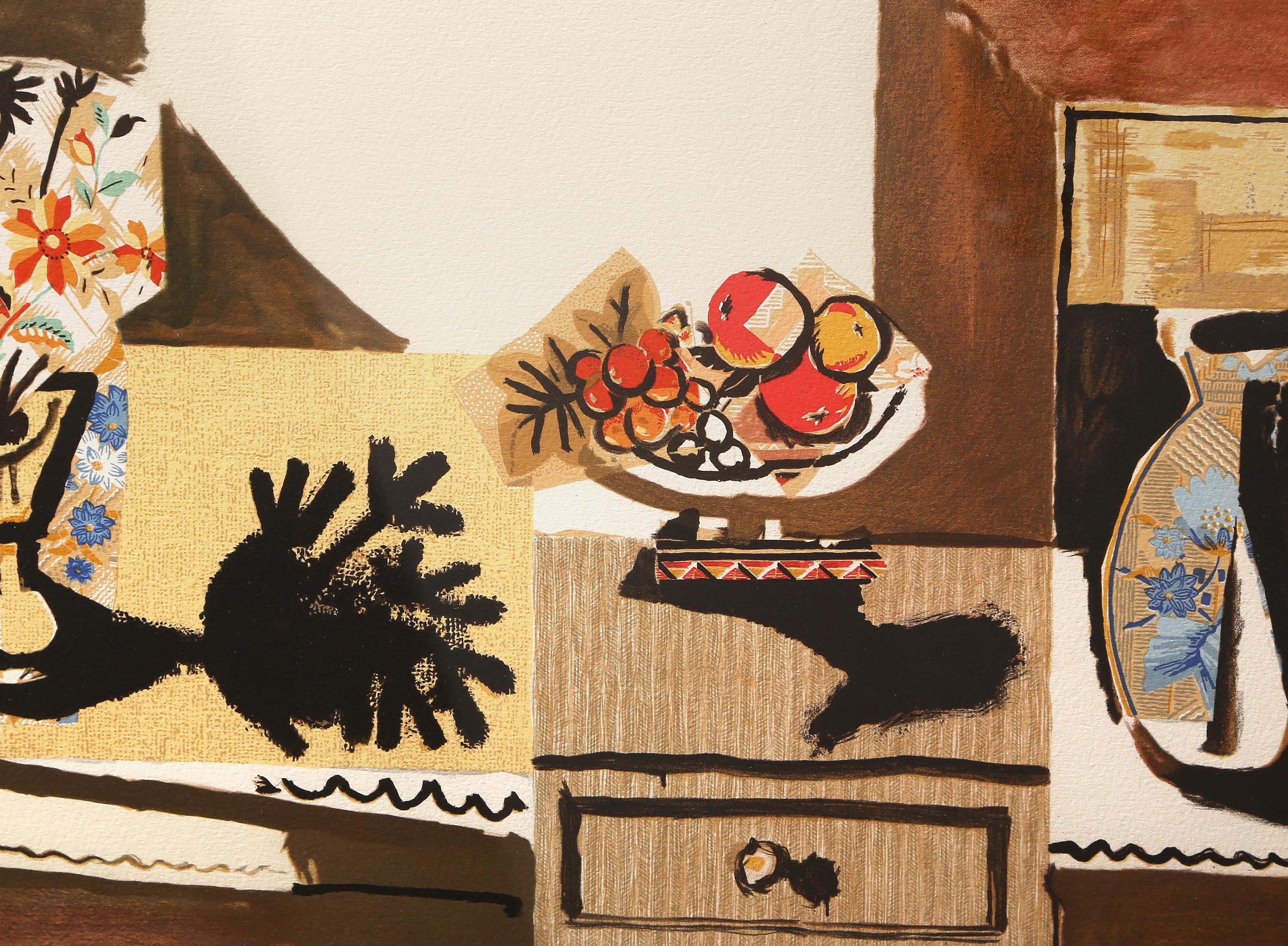 Nature Morte, kubistisches Stillleben Lithographie nach Pablo Picasso im Angebot 1