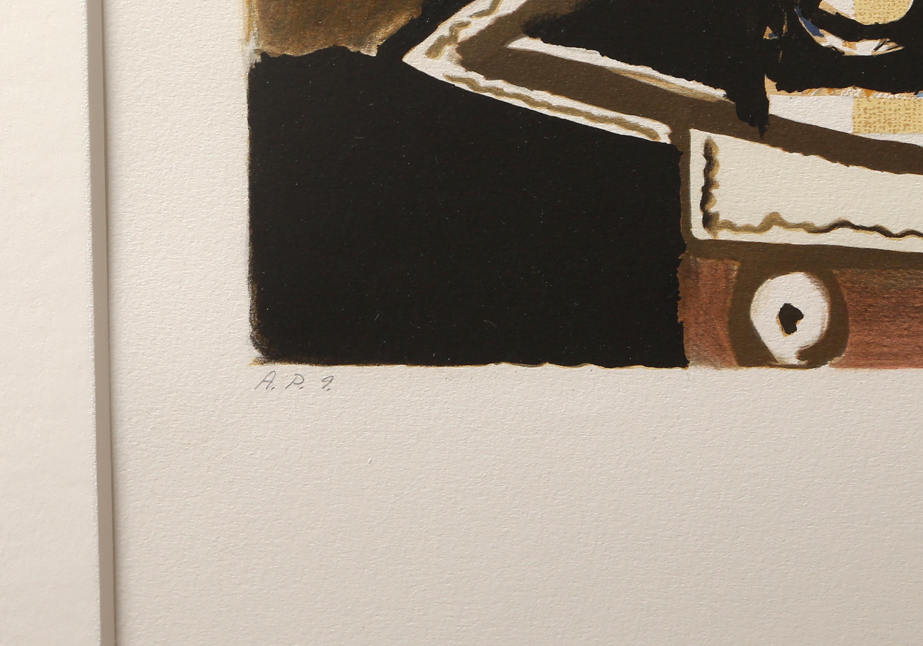Nature Morte, kubistisches Stillleben Lithographie nach Pablo Picasso im Angebot 3