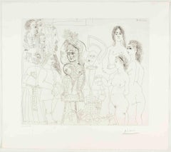Notables Espagnols Visitant une Maison Close...- Acquaforte di Pablo Picasso - 1968