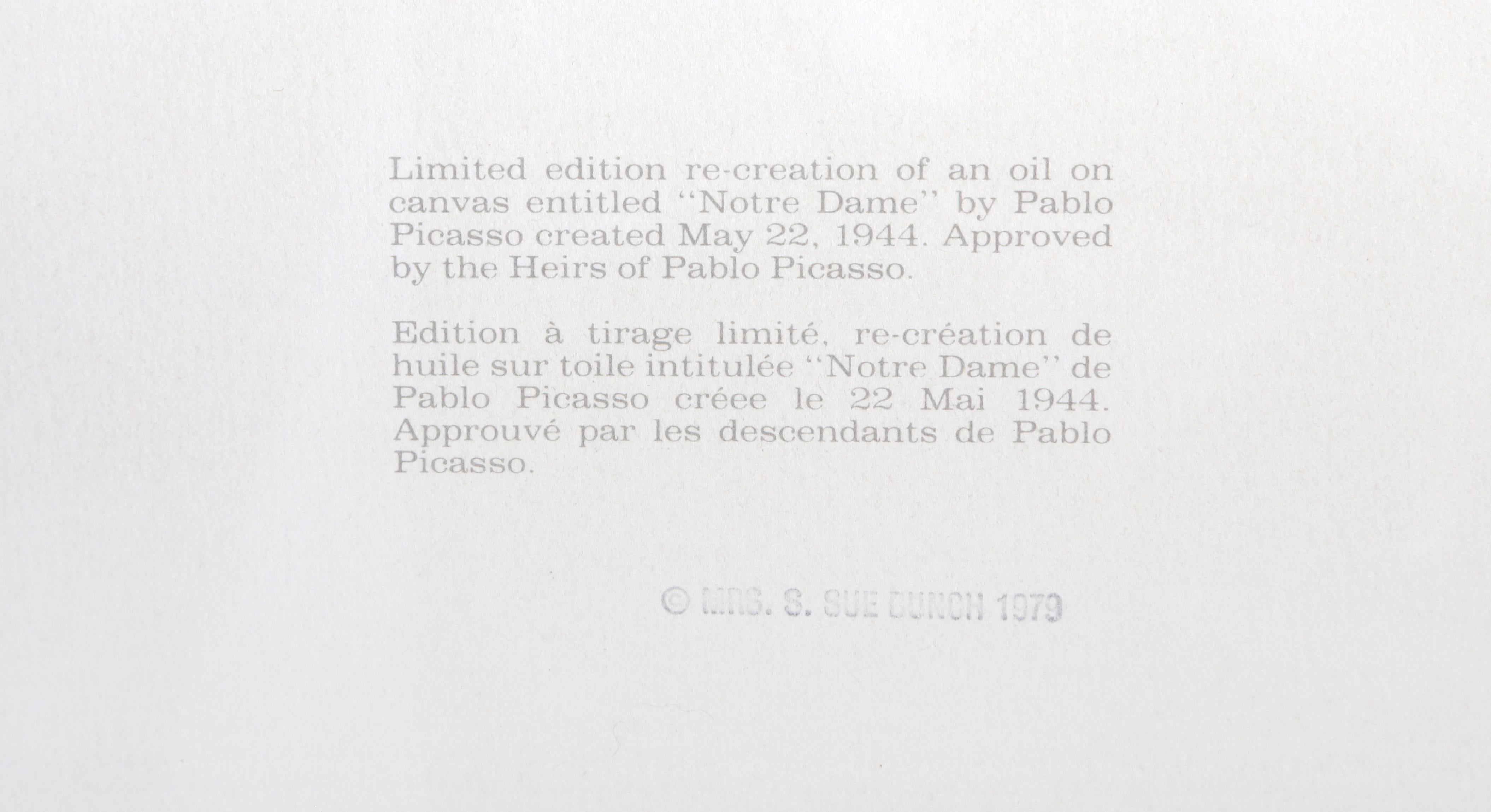 Notre Dame, Cubist Lithograph after Pablo Picasso For Sale 3