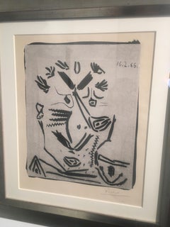 Notre Dame de Vie or Portrait d’homme - Original linocut by Pablo Picasso