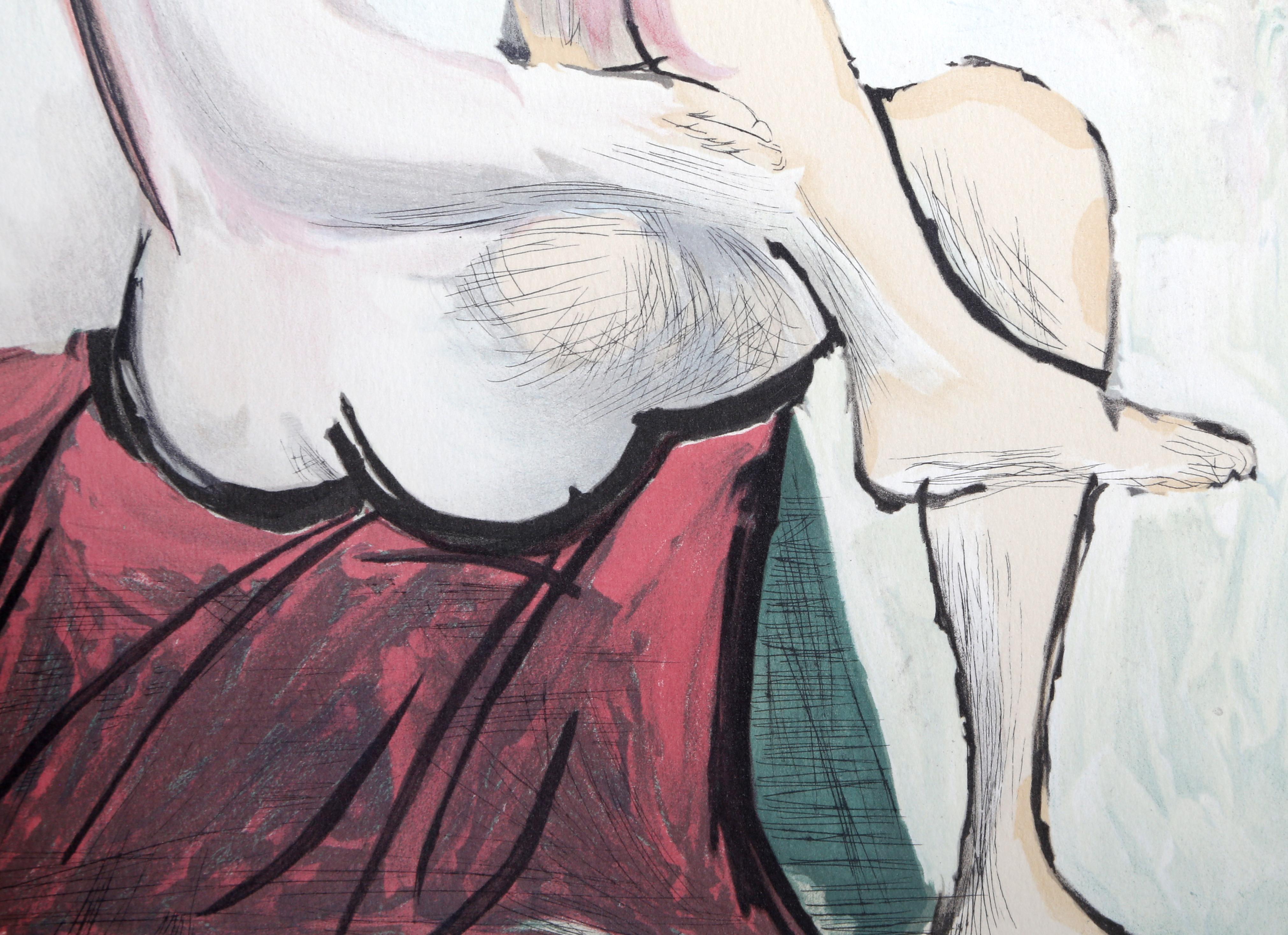 Nu Assis, Cubist Lithograph after Pablo Picasso For Sale 1